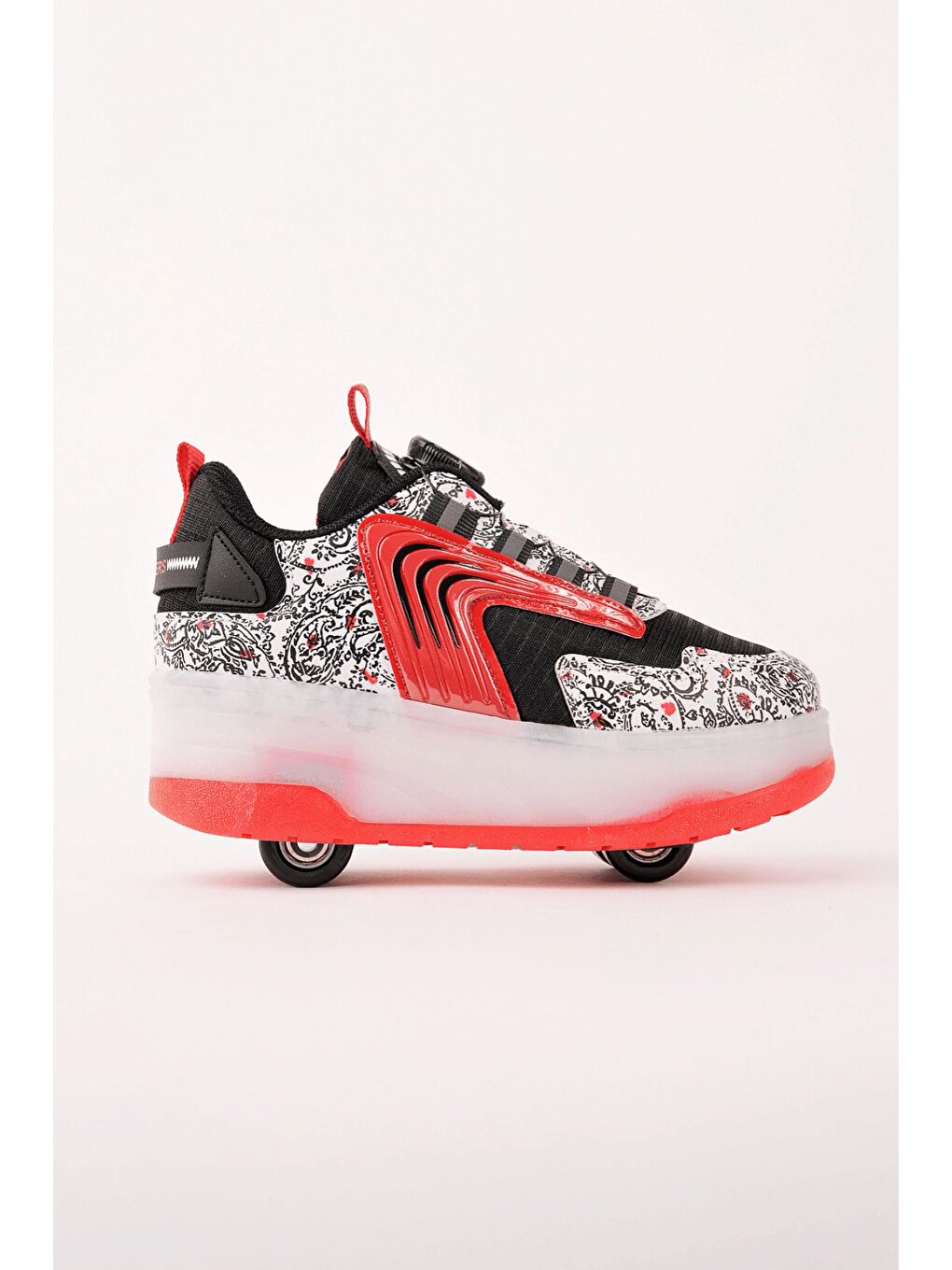 Siyah FLOW Çocuk Işıklı Patenli Tekerlekli Sneaker Spor Ayakkabı-2