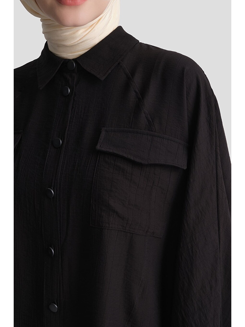 Rayon Karışımlı Tunik Siyah-4