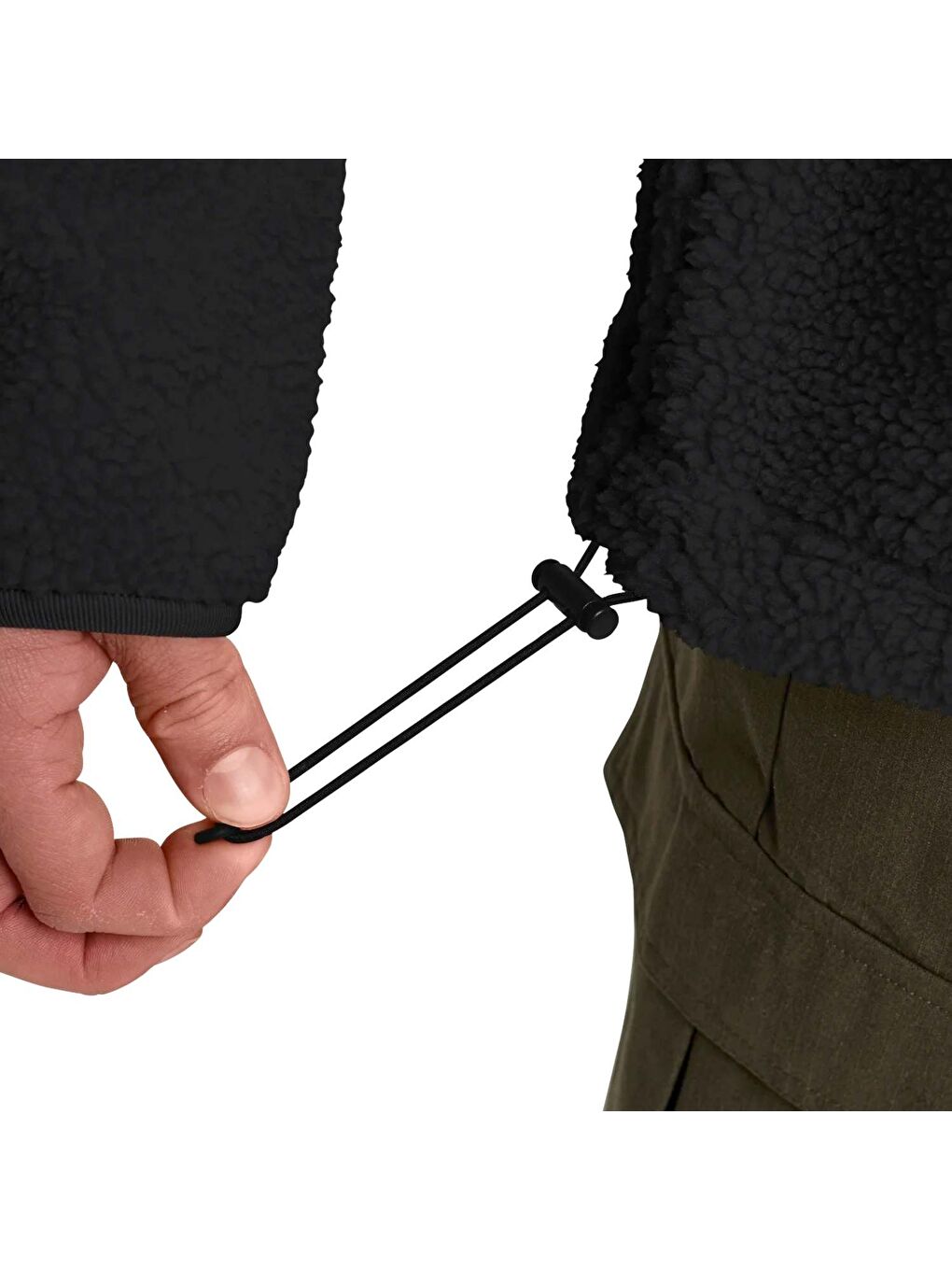 Siyah Stone Lite Outdoor Erkek Pelüş Fermuarlı Sweatshirt-3