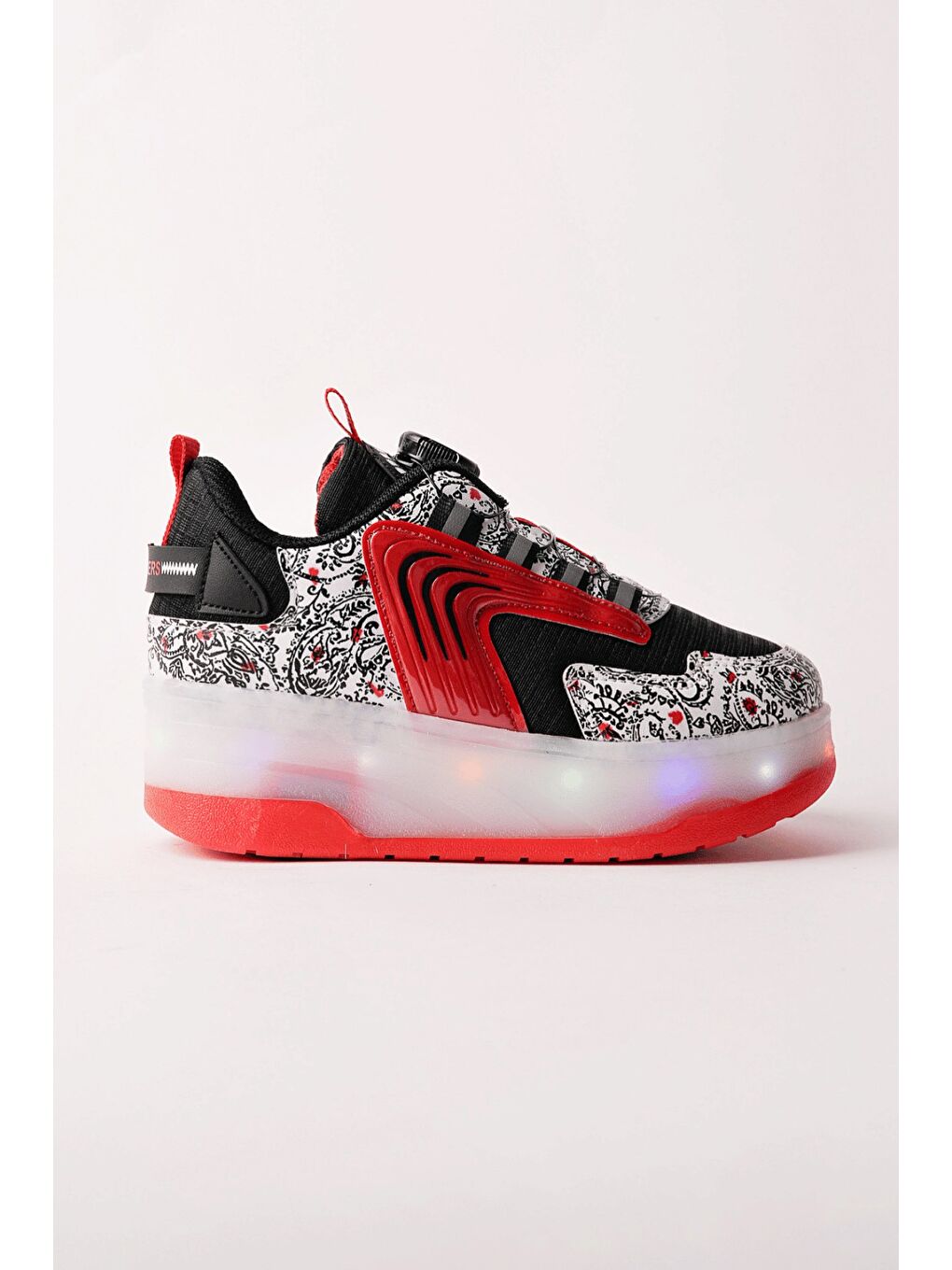 Siyah FLOW Çocuk Işıklı Patenli Tekerlekli Sneaker Spor Ayakkabı-6