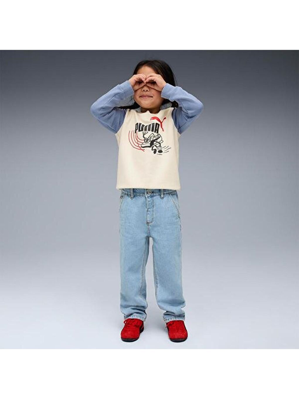 Karışık Little Runners Crew Çocuk Bisiklet Yaka Sweatshirt-3