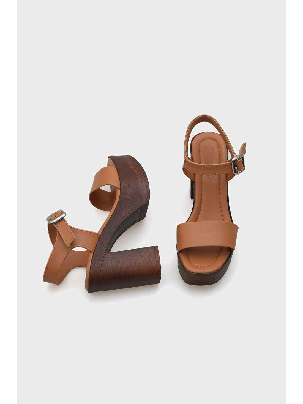 Kahverengi Dolores Platform Tek Bantlı Kadın Sandalet-5