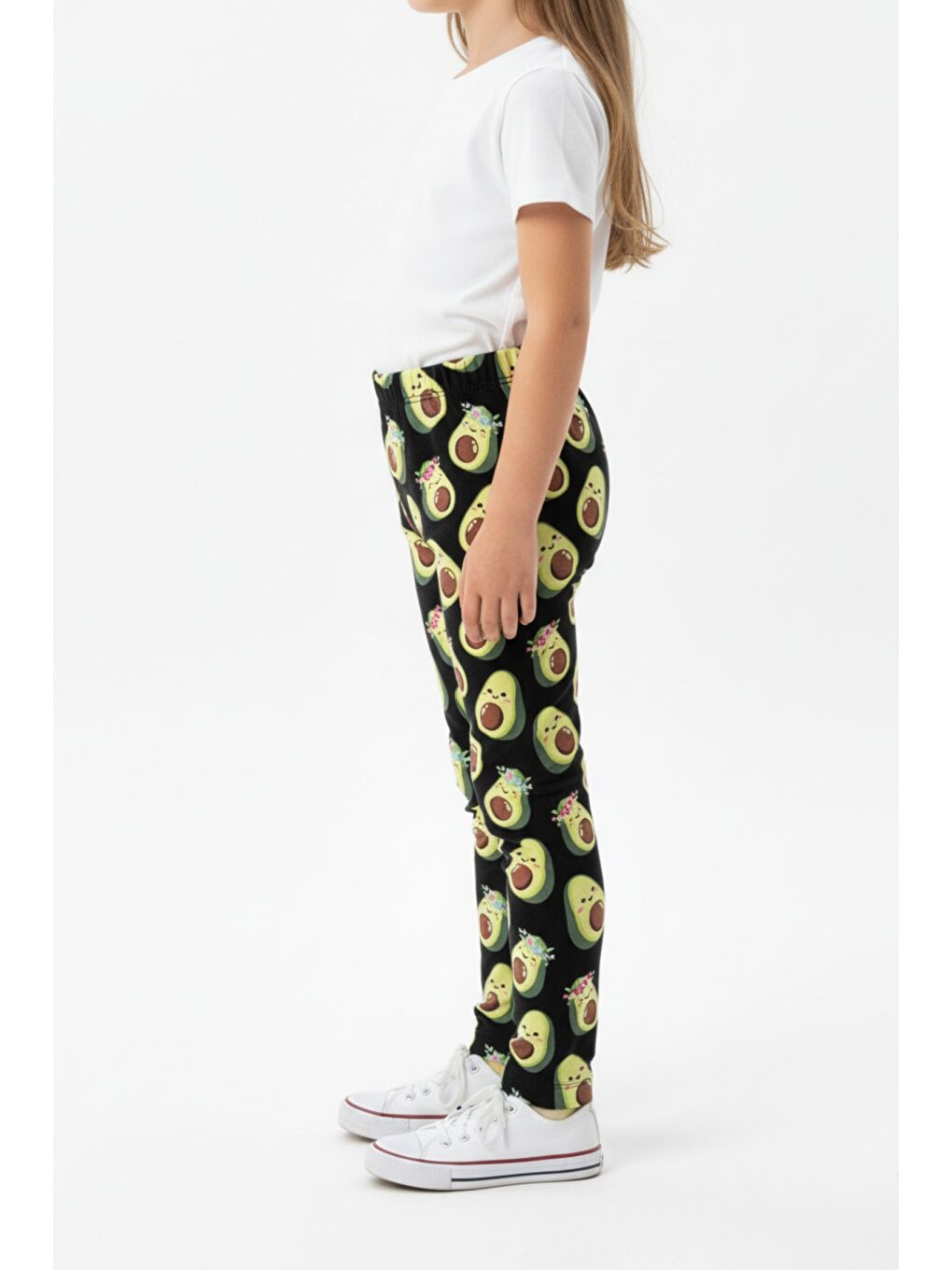 Siyah Kız Çocuk Baskılı Yüksek Bel Basic Tayt-2