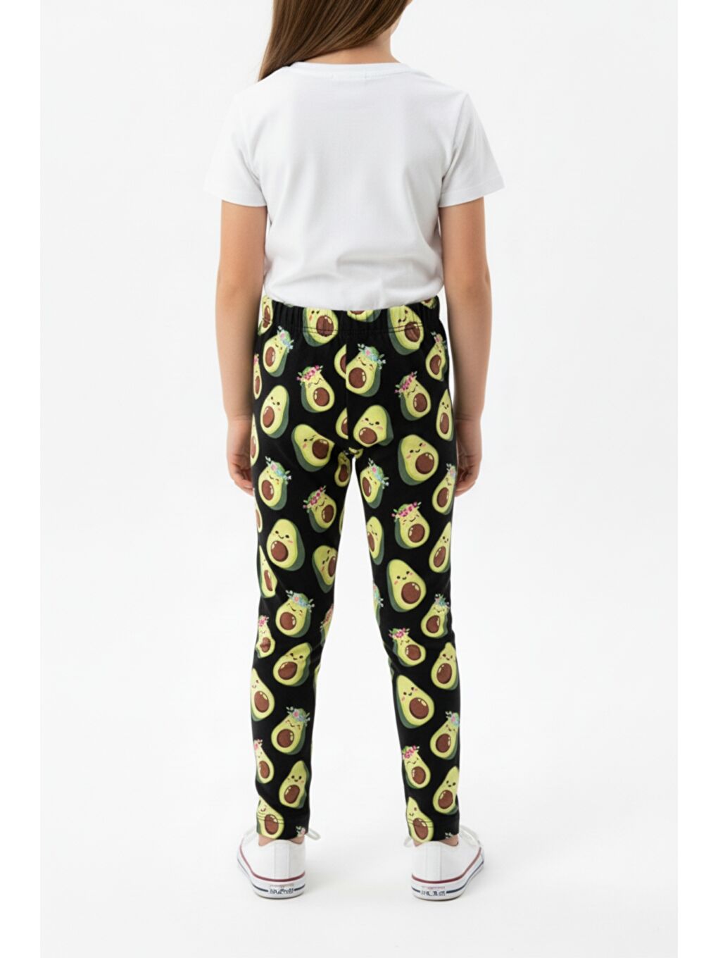 Siyah Kız Çocuk Baskılı Yüksek Bel Basic Tayt-3