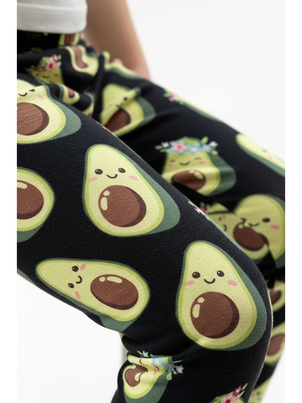 Siyah Kız Çocuk Baskılı Yüksek Bel Basic Tayt-4