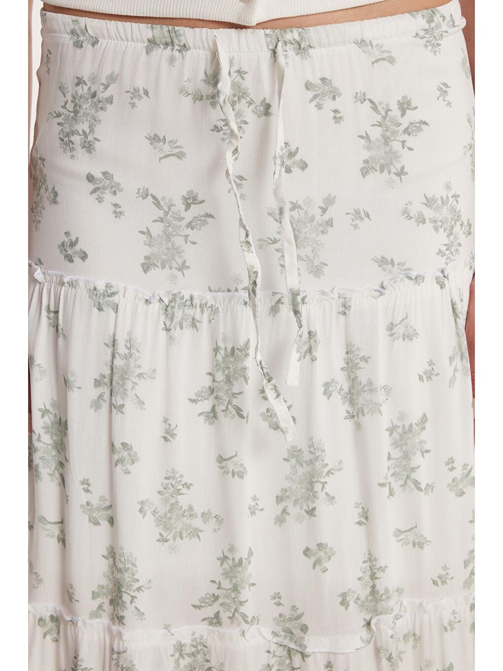 Karışık Kadın Standart Fit Bağlamalı Baskılı Viskon Etek-2