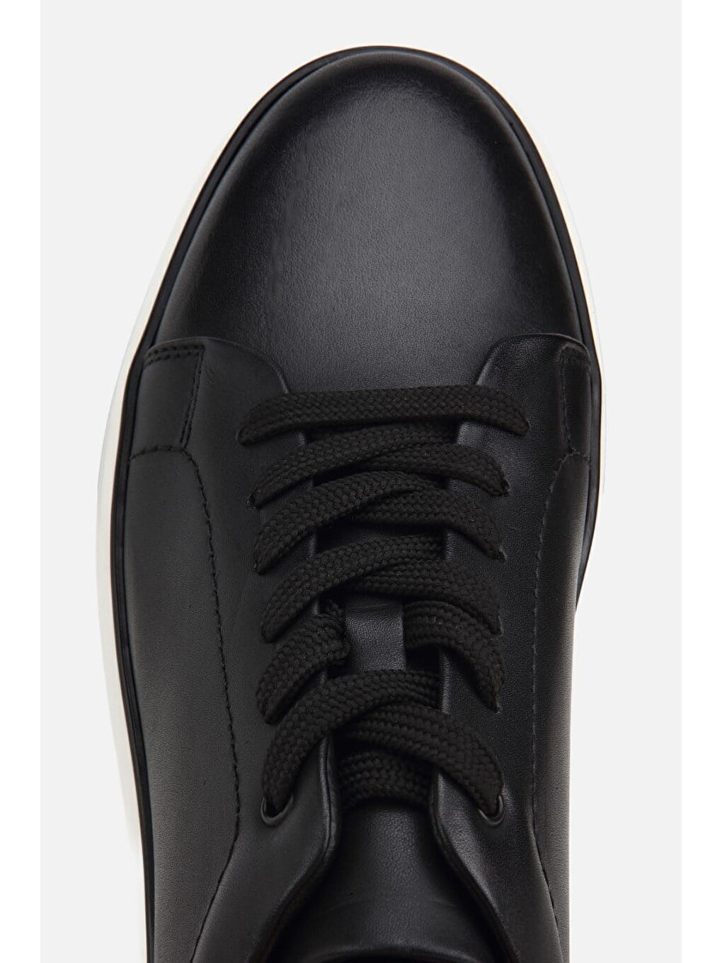 Erkek Siyah Bağcıklı Kalın Tabanlı Günlük Sneaker-2