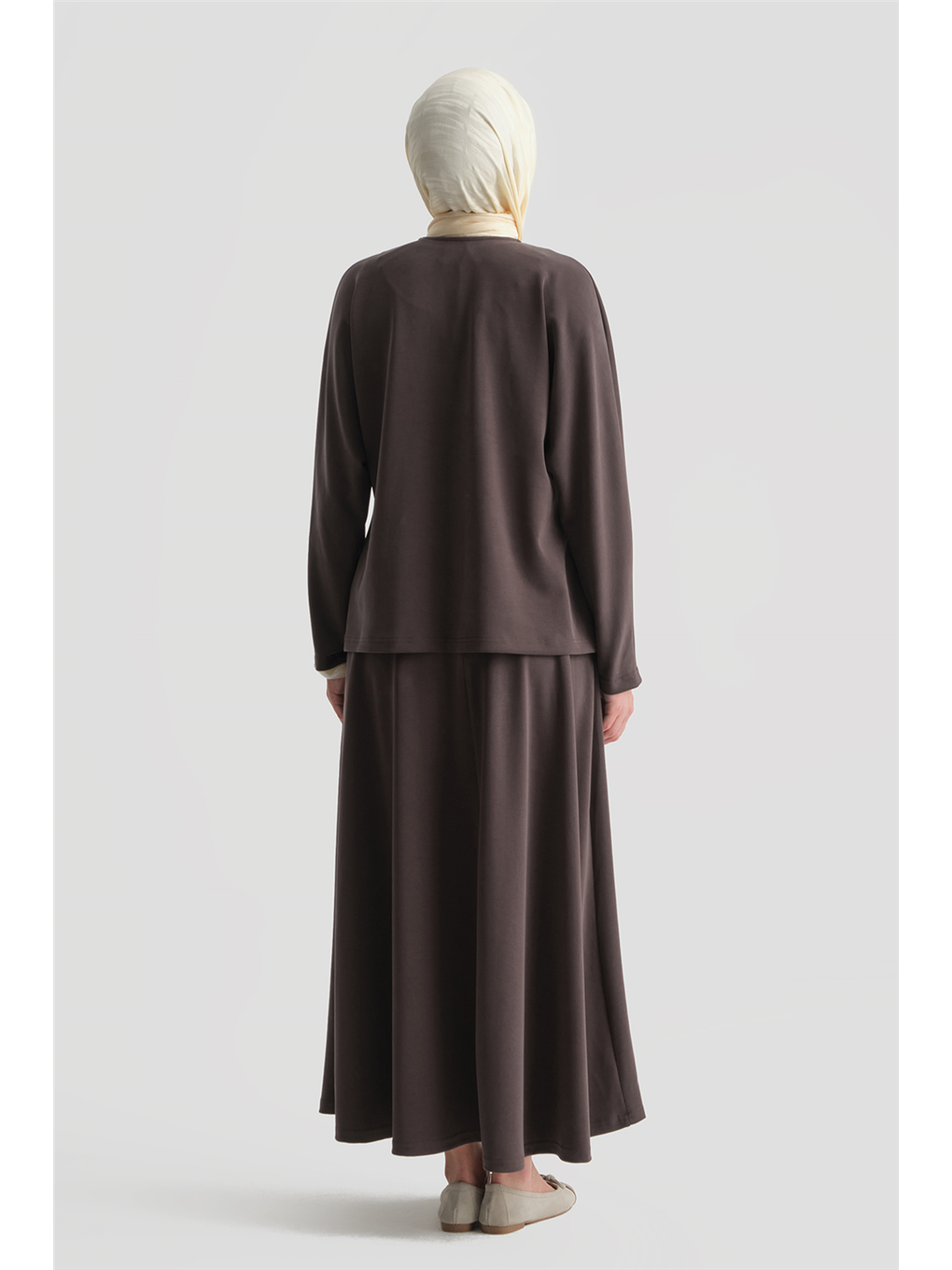 Kahverengi Modal Karışımlı Ceketli Takım Acı Kahve-6