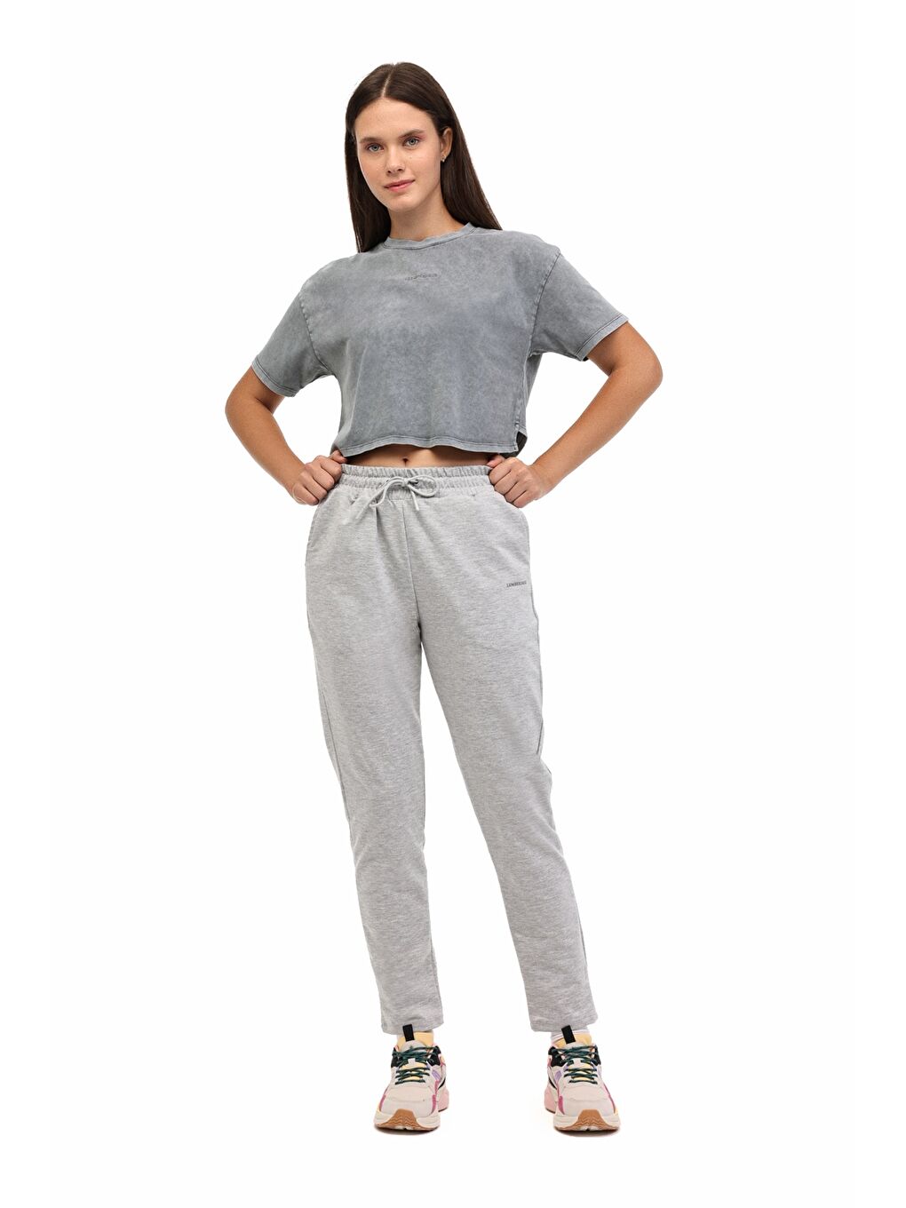 WL PERLA 11SS170 5FX Gri Kadın Kısa Kol T-Shirt-2