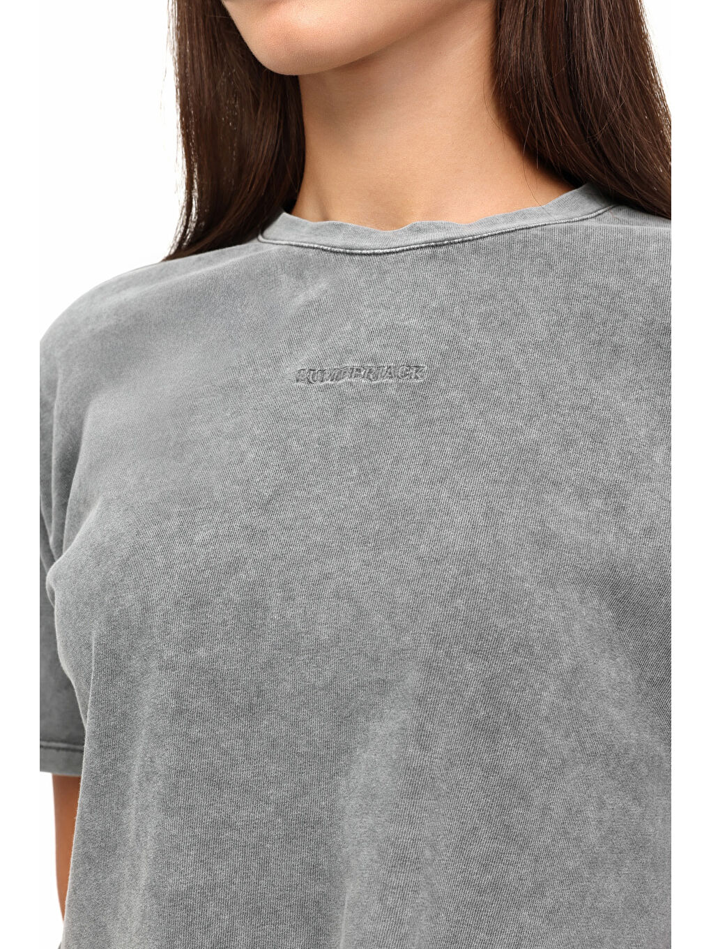 WL PERLA 11SS170 5FX Gri Kadın Kısa Kol T-Shirt-3