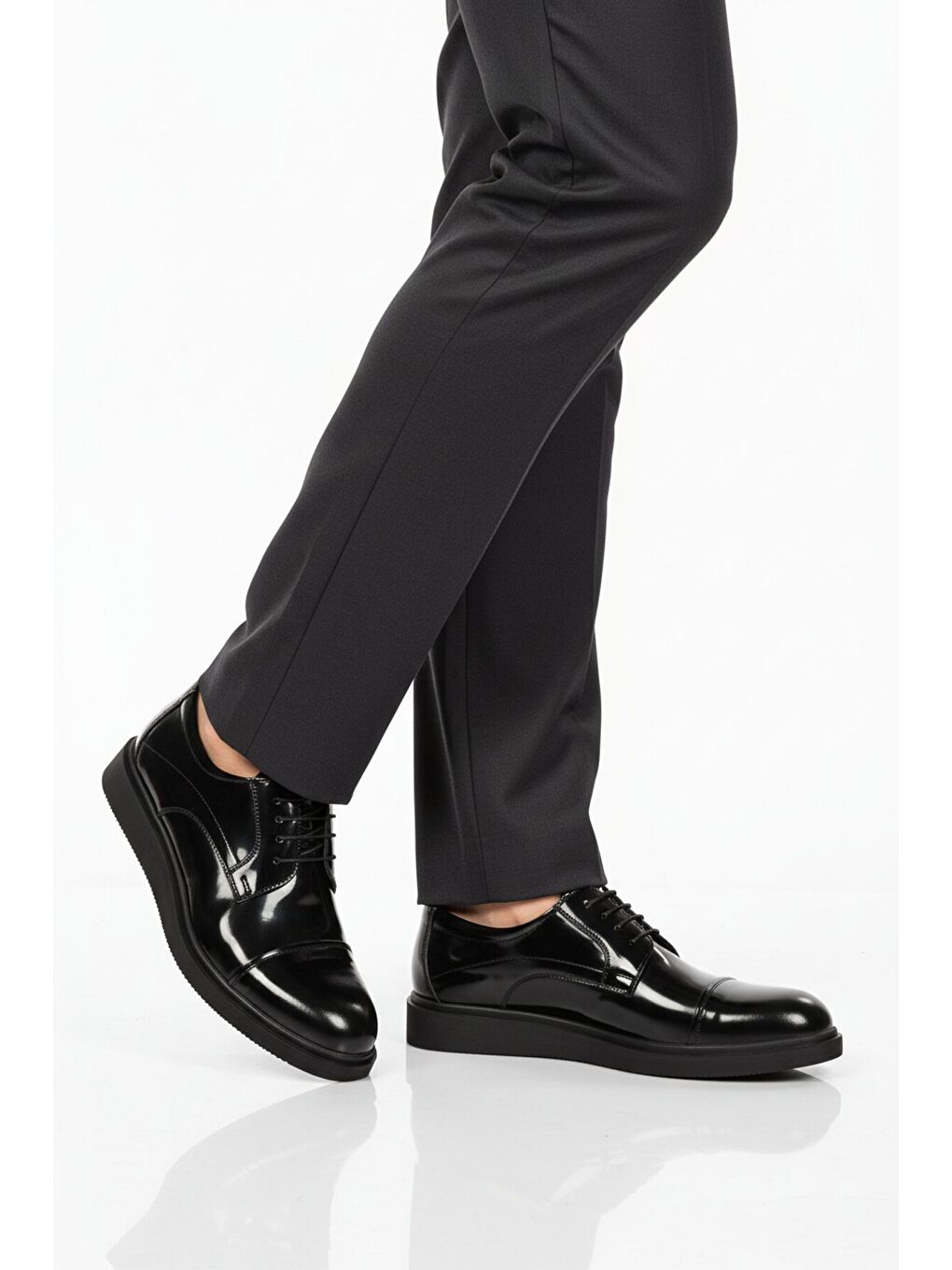 Siyah Rugan Hakiki Deri Erkek Casual Ayakkabı 917 M