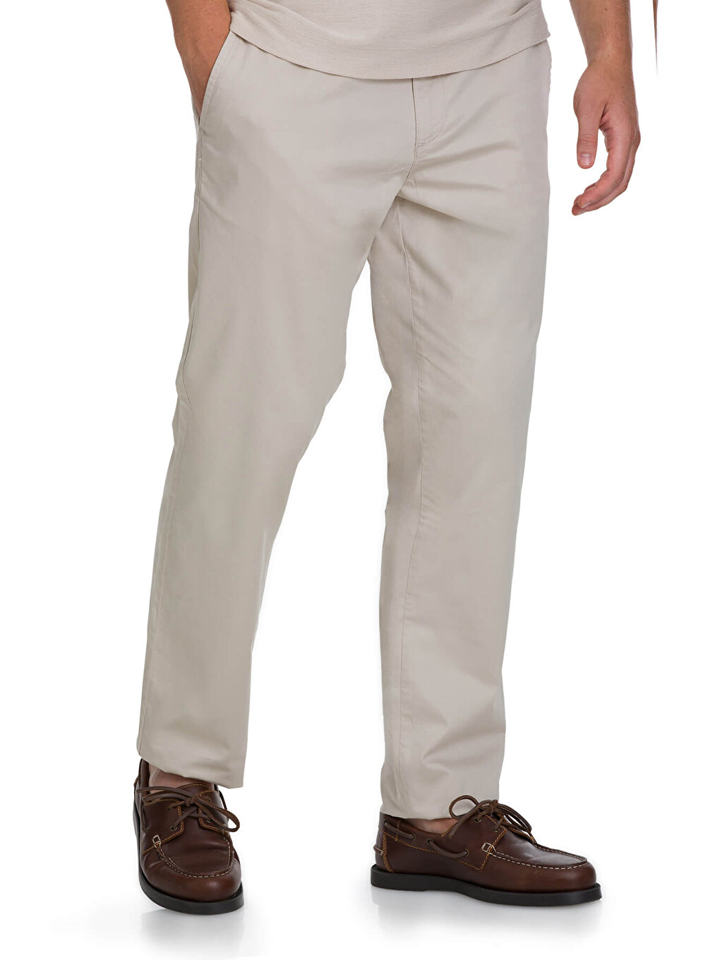Bej Regular Fit Yandan Cep Pamuklu Pantolon-1