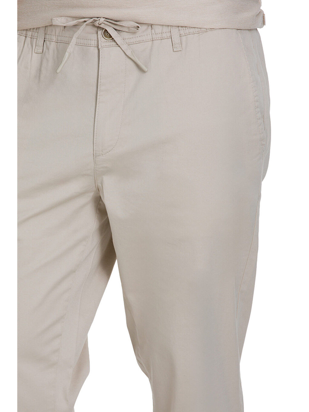 Bej Regular Fit Yandan Cep Pamuklu Pantolon-2