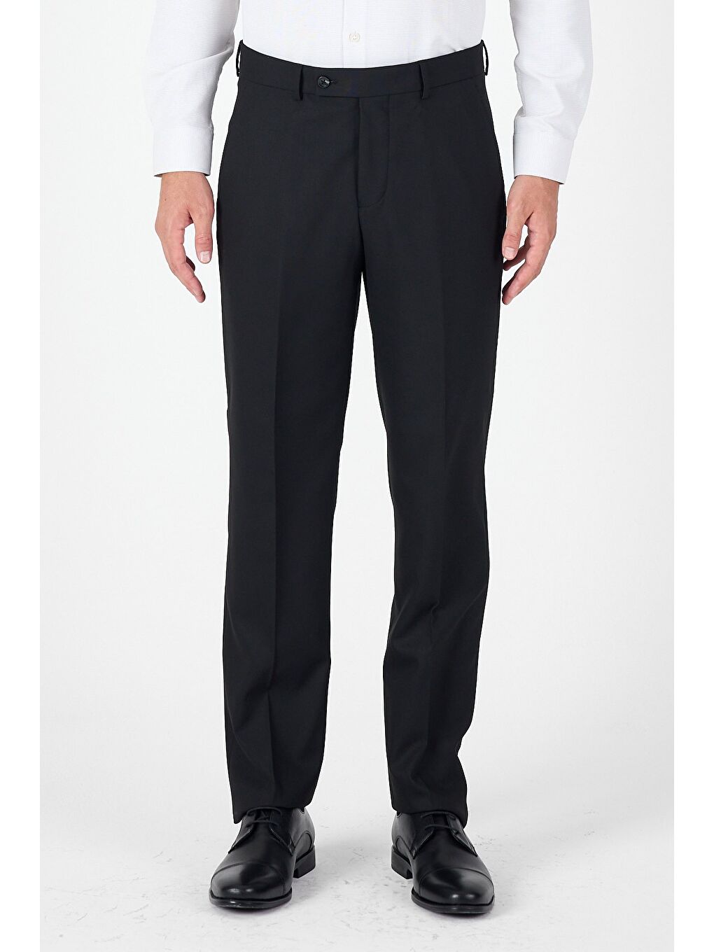 Siyah Yan Cep Açık Paça Düz Comfort Fit Esnek Pantolon 1003250914