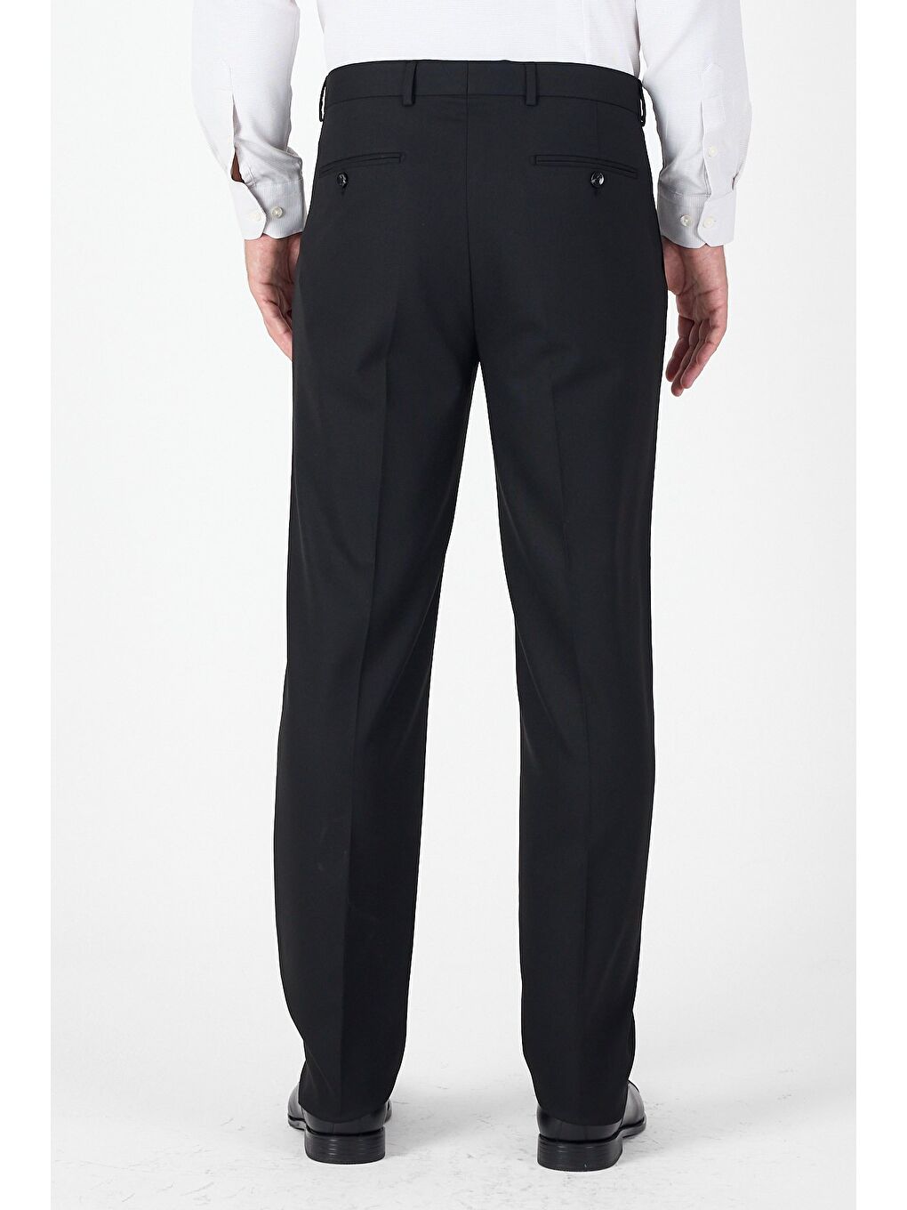 Siyah Yan Cep Açık Paça Düz Comfort Fit Esnek Pantolon 1003250914-2