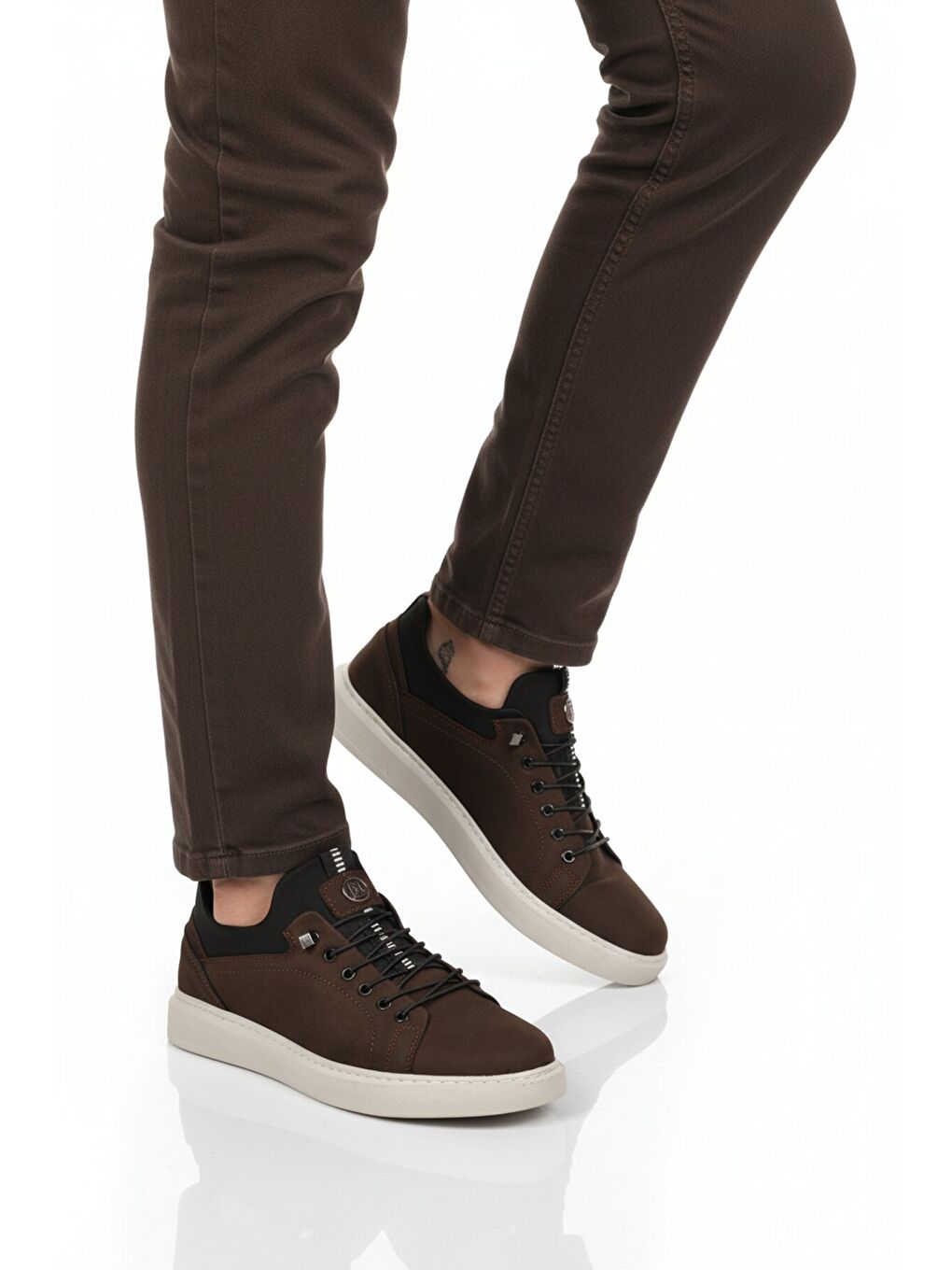 Kahverengi Kahve Nubuk Hakiki Deri Erkek Casual Ayakkabı 140 M