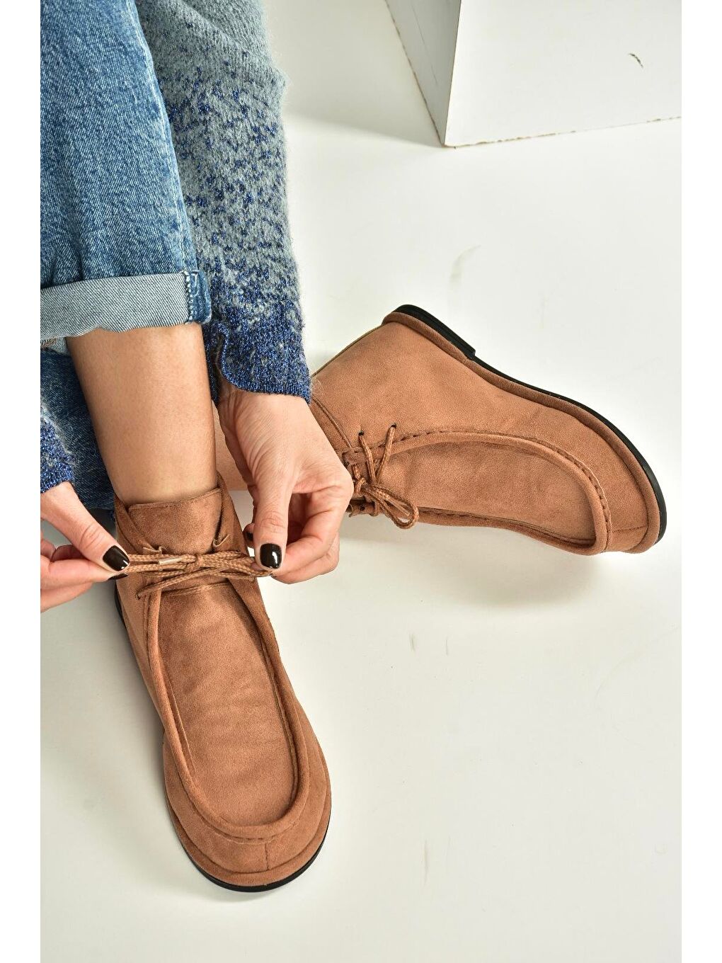 Kahverengi Taba Kadın Bot V846926302-4