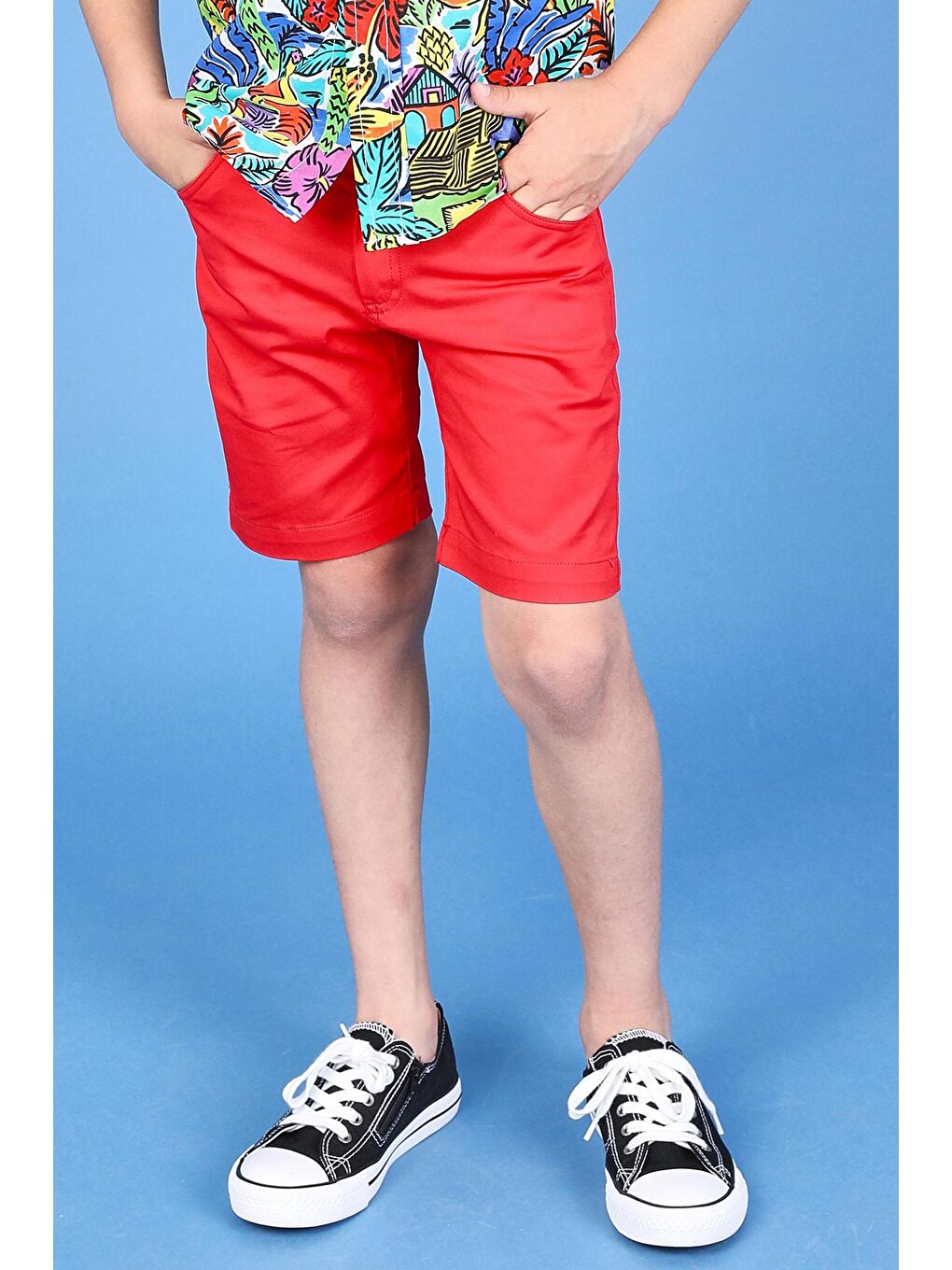 Kırmızı Erkek Çocuk Şort-5
