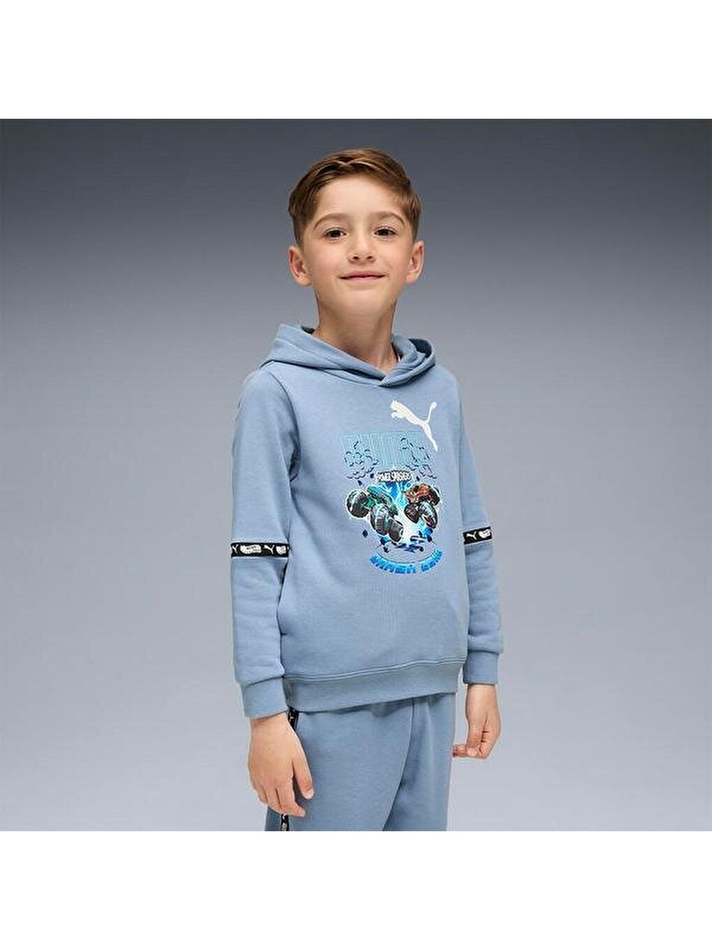 Hot Wheels Çocuk Mavi Kapüşonlu Sweatshirt