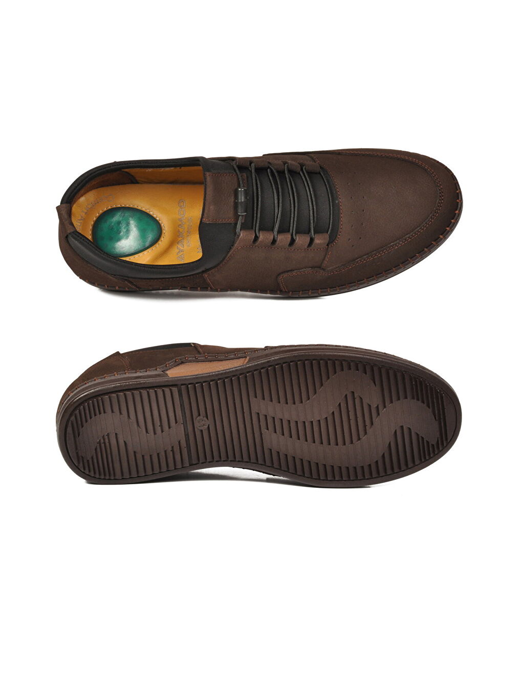 Kahverengi Kahve Nubuk Hakiki Deri Jel Taban Anatomik Erkek Casual Ayakkabı 418 M-4