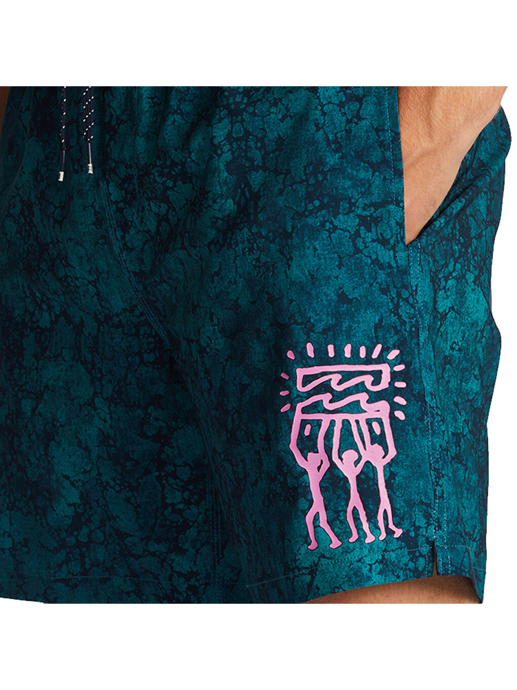 Karışık Riot Layback Erkek Mavi Volley Short-3