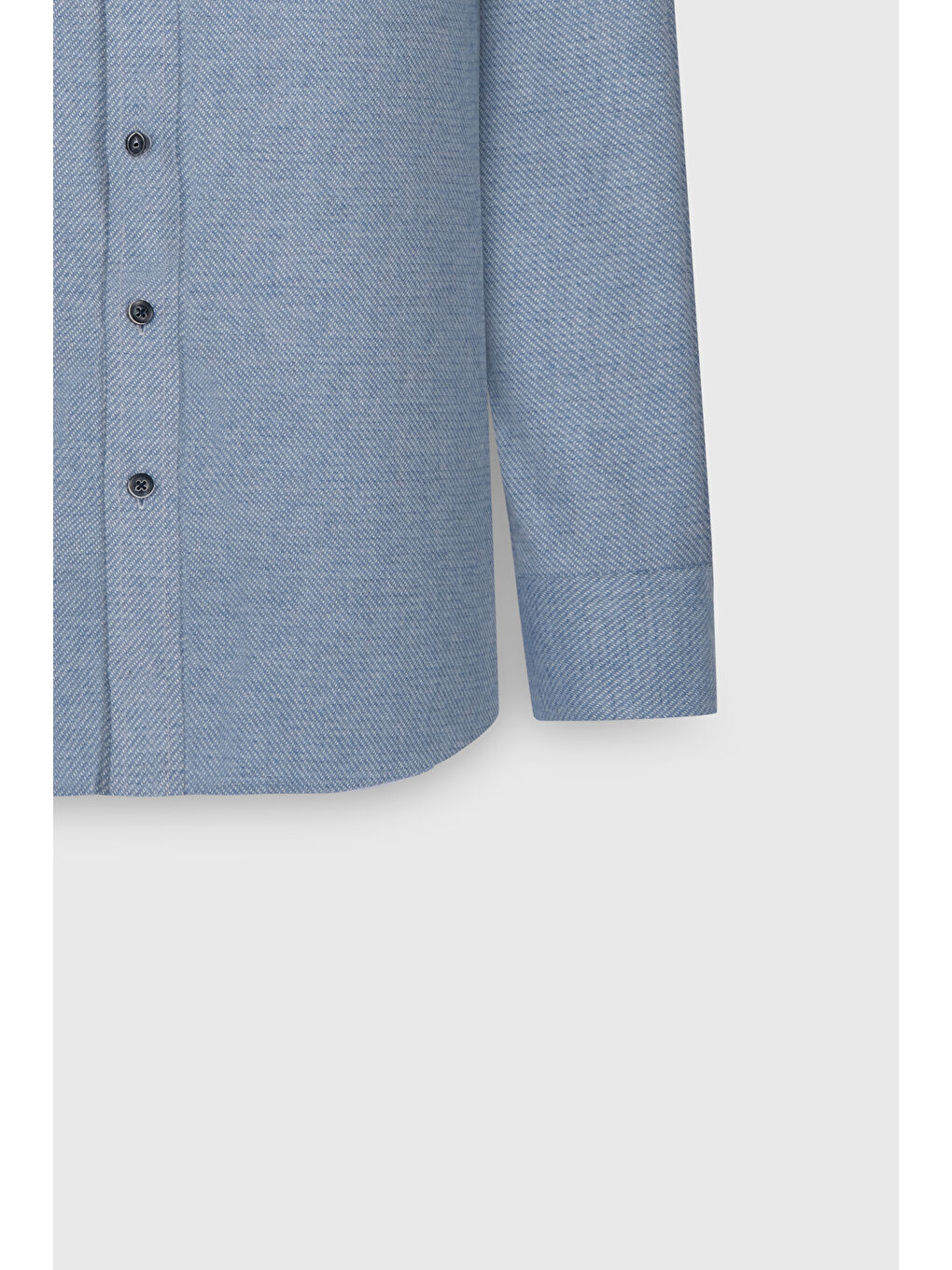 Erkek Mavi Slim Fit Dar Kesim Klasik Yaka Flanel Gömlek-8