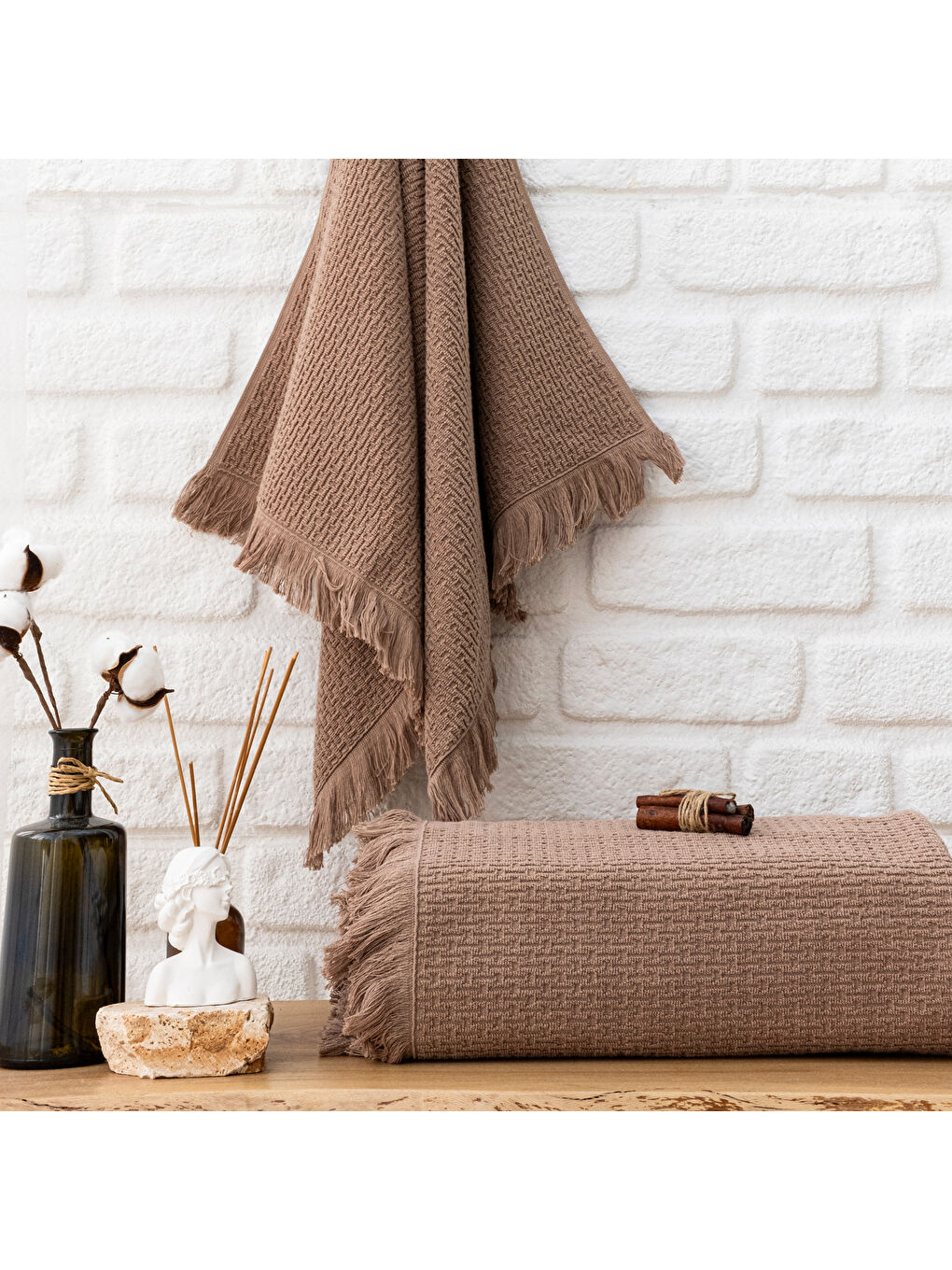 Home Polly Havlu 50x90 Cm-Kahverengi-1