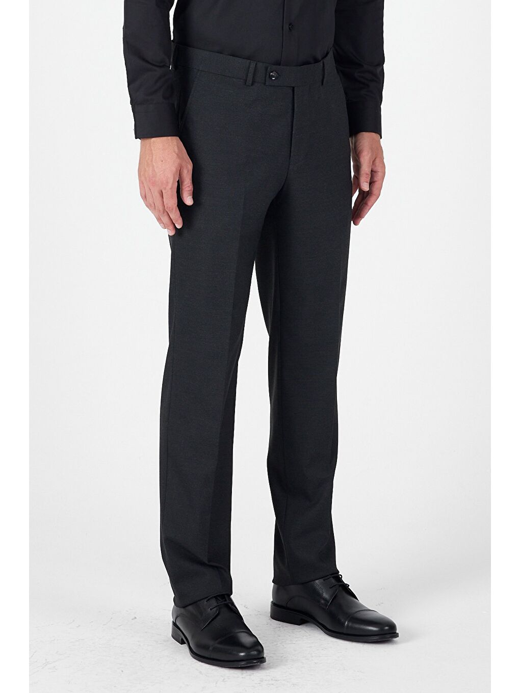 Antrasit Yan Cep Açık Paça Düz Comfort Fit Esnek Pantolon 1003250914-3