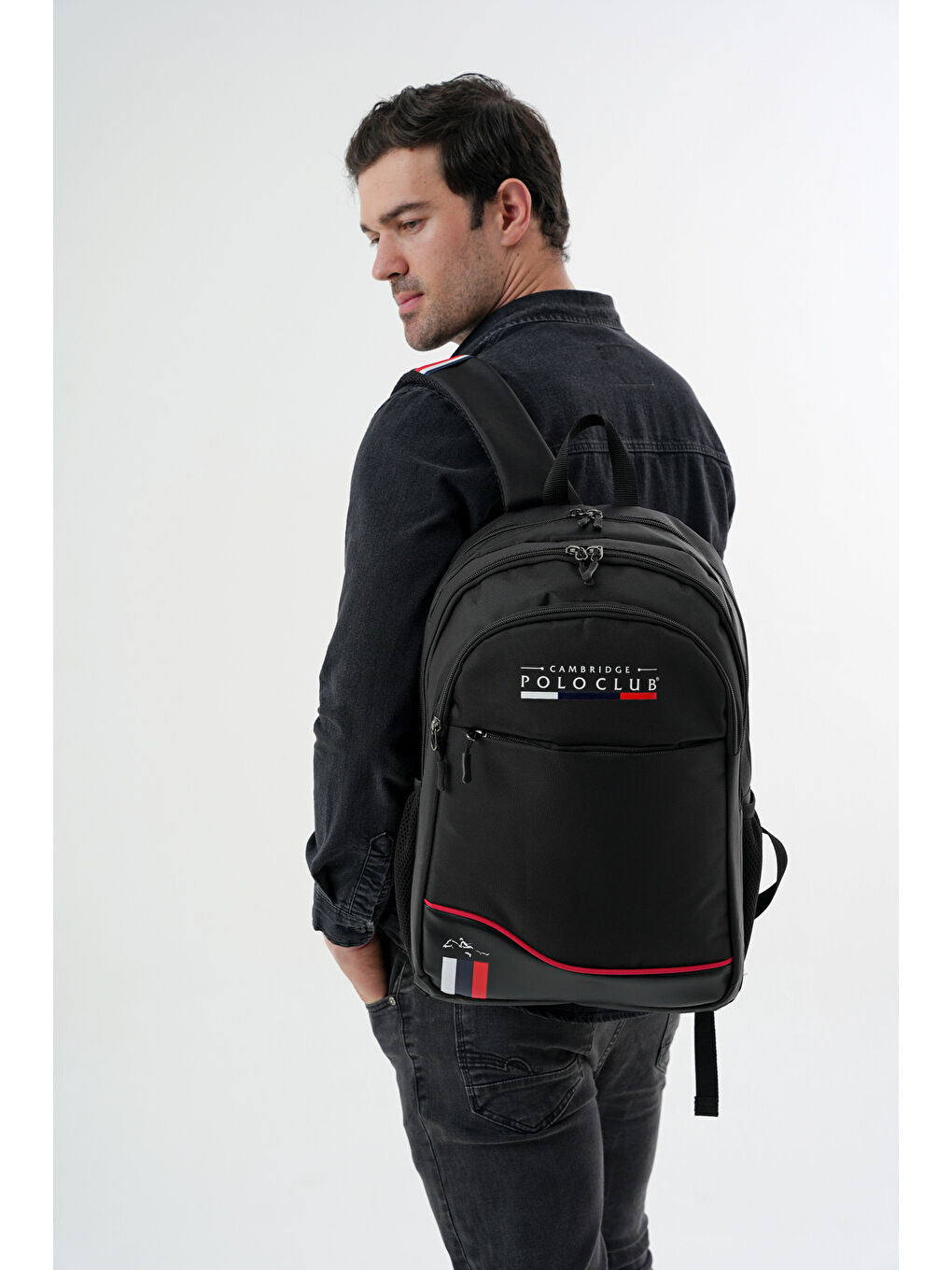 Siyah Unisex Çok Gözlü Sırt Çantası