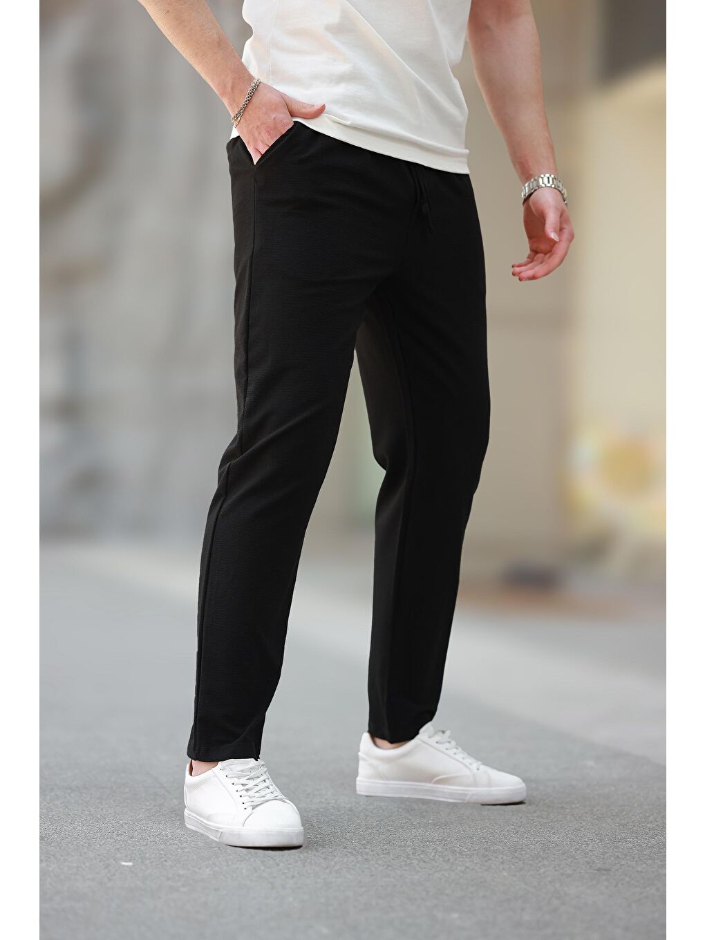 Siyah Regular Fit Erkek Pantolon E6572-1