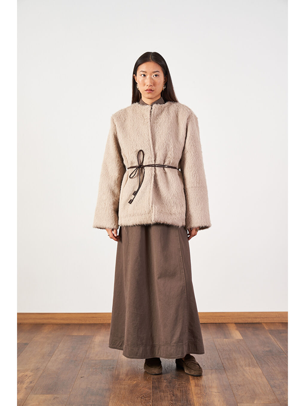 Kahverengi Suni Deri Kemer Kahve