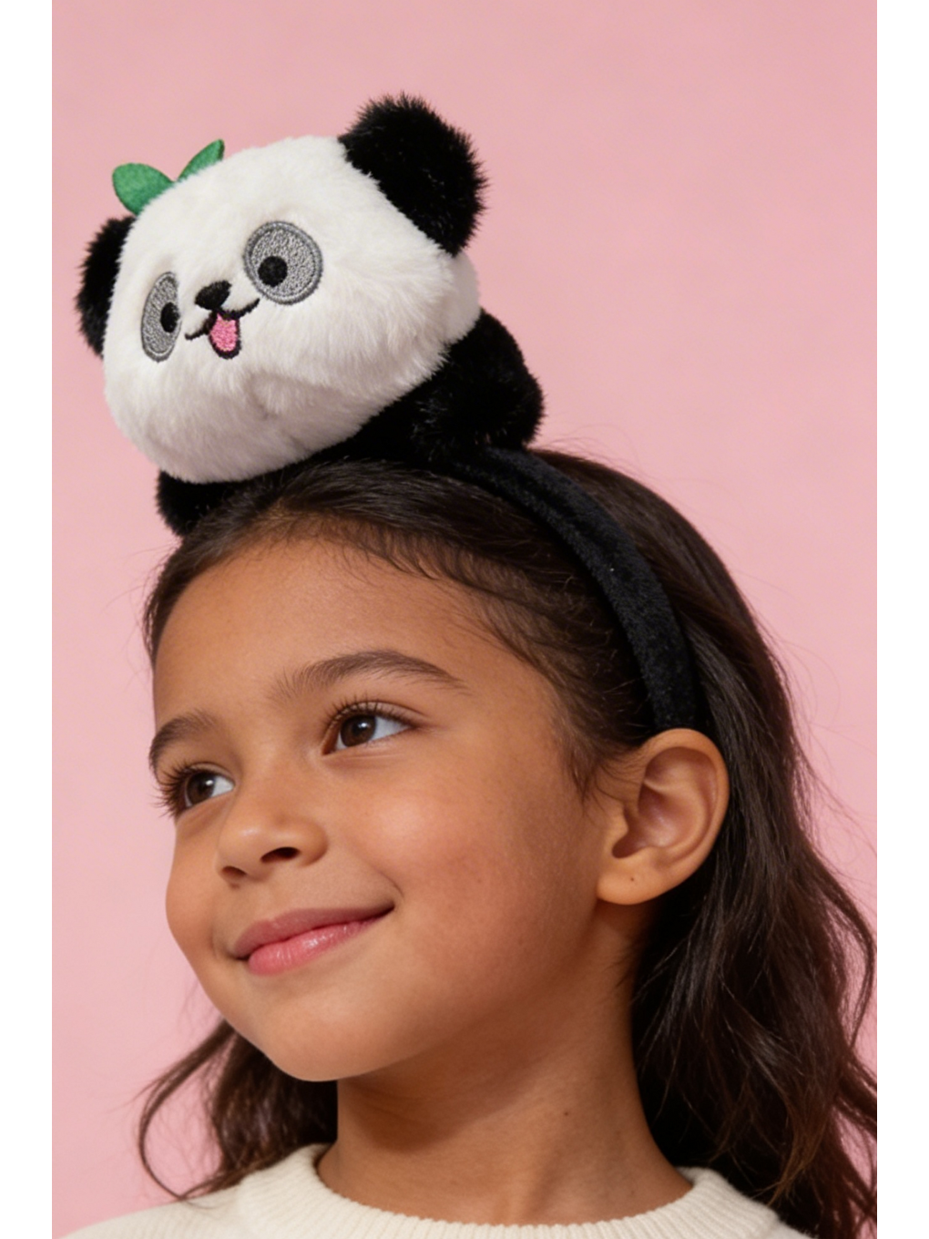 Sevimli Panda Kulaklı Siyah Çocuk Taç-2