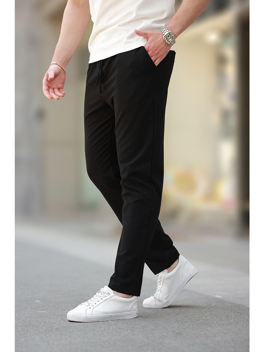 Siyah Regular Fit Erkek Pantolon E6572-2