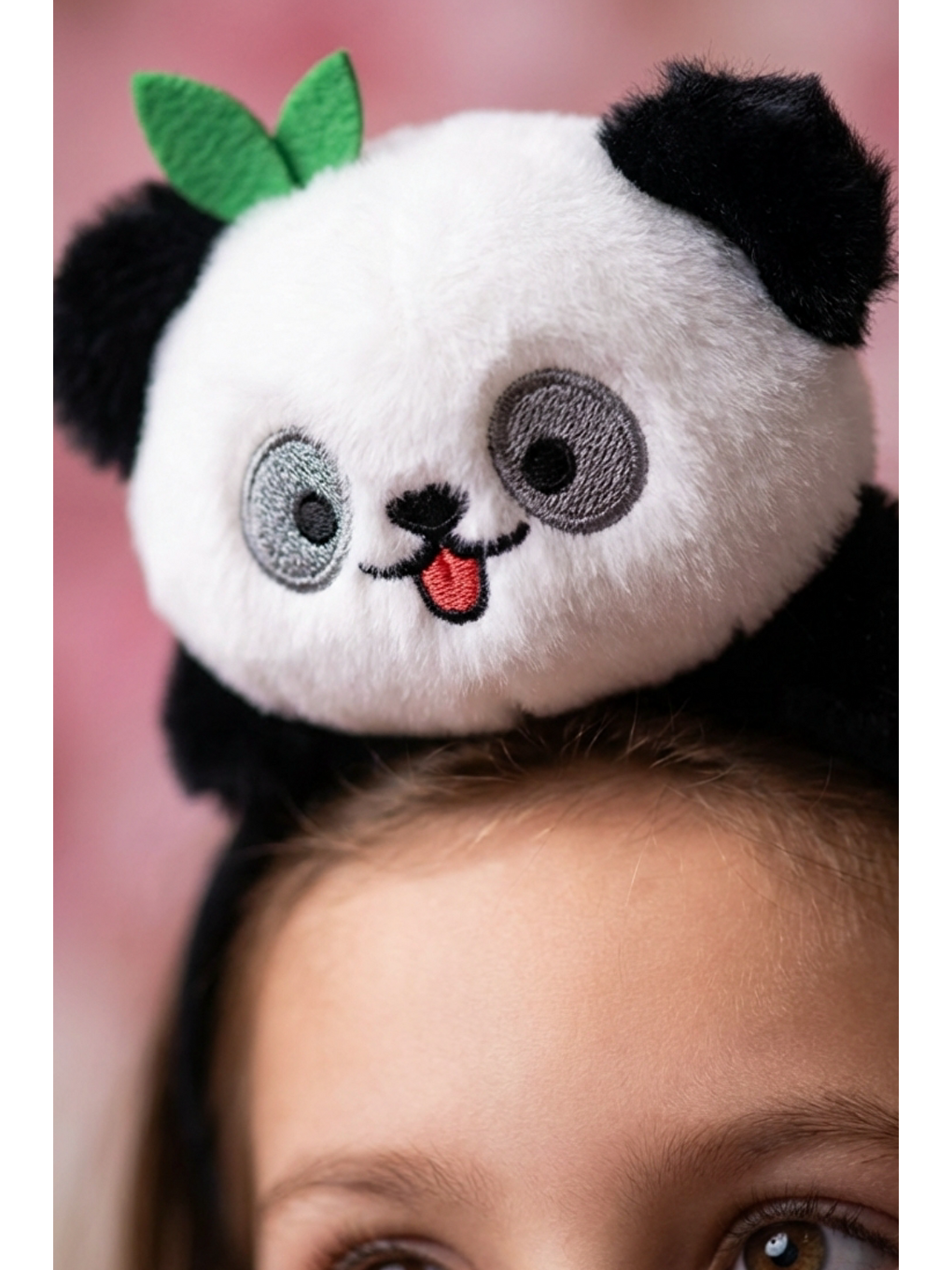 Sevimli Panda Kulaklı Siyah Çocuk Taç-3