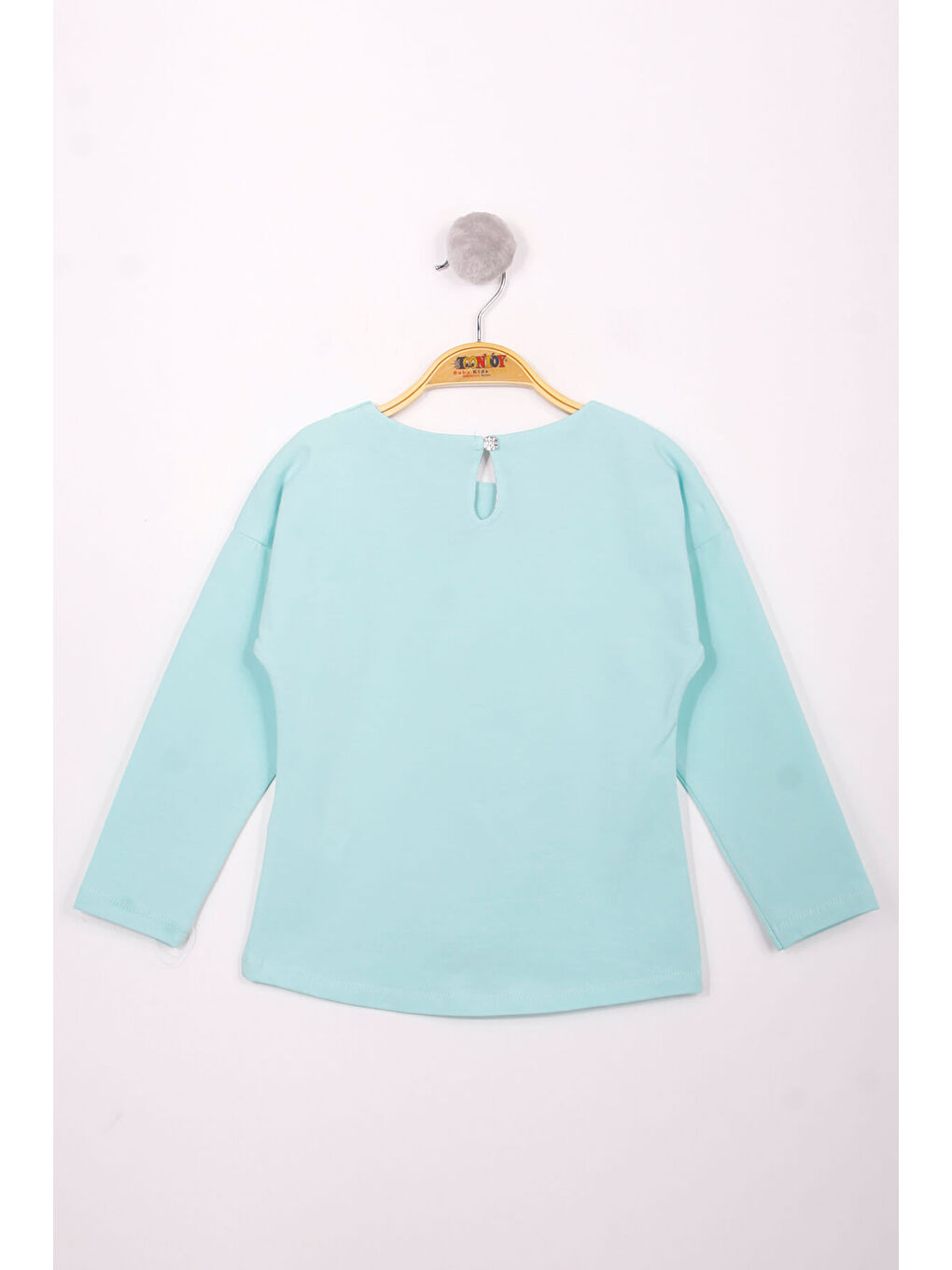 Yeşil Kız Çocuk Yazı Varaklı T-Shirt-1