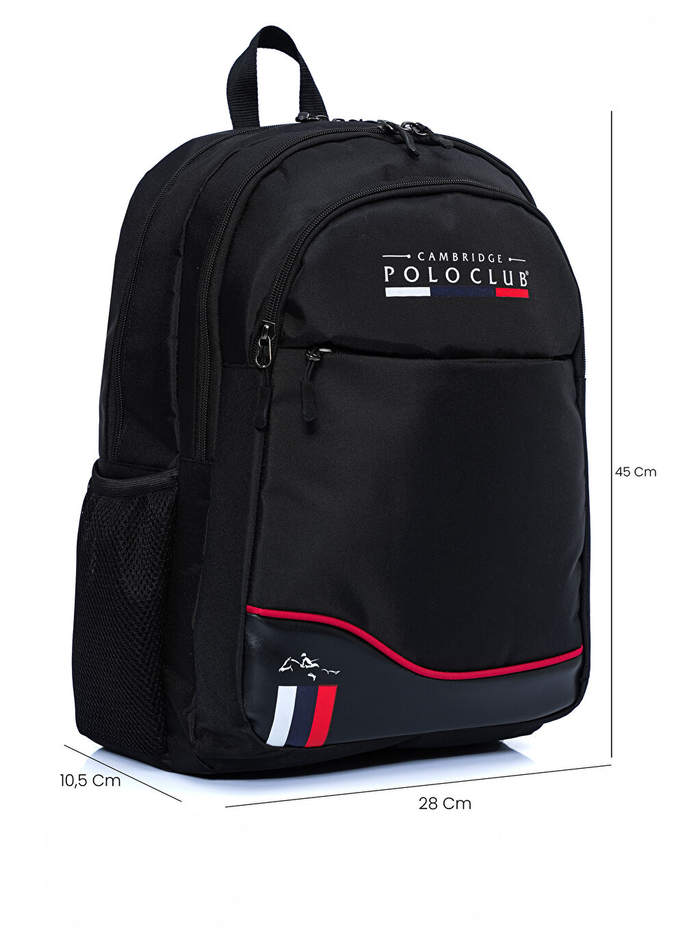 Siyah Unisex Çok Gözlü Sırt Çantası-5