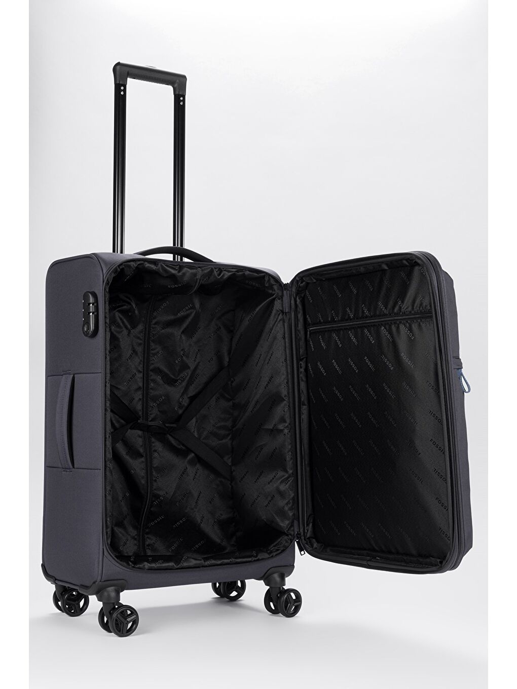 Gri Unisex Ekstra Hafif Kumaş 3'lü Valiz Seti-2