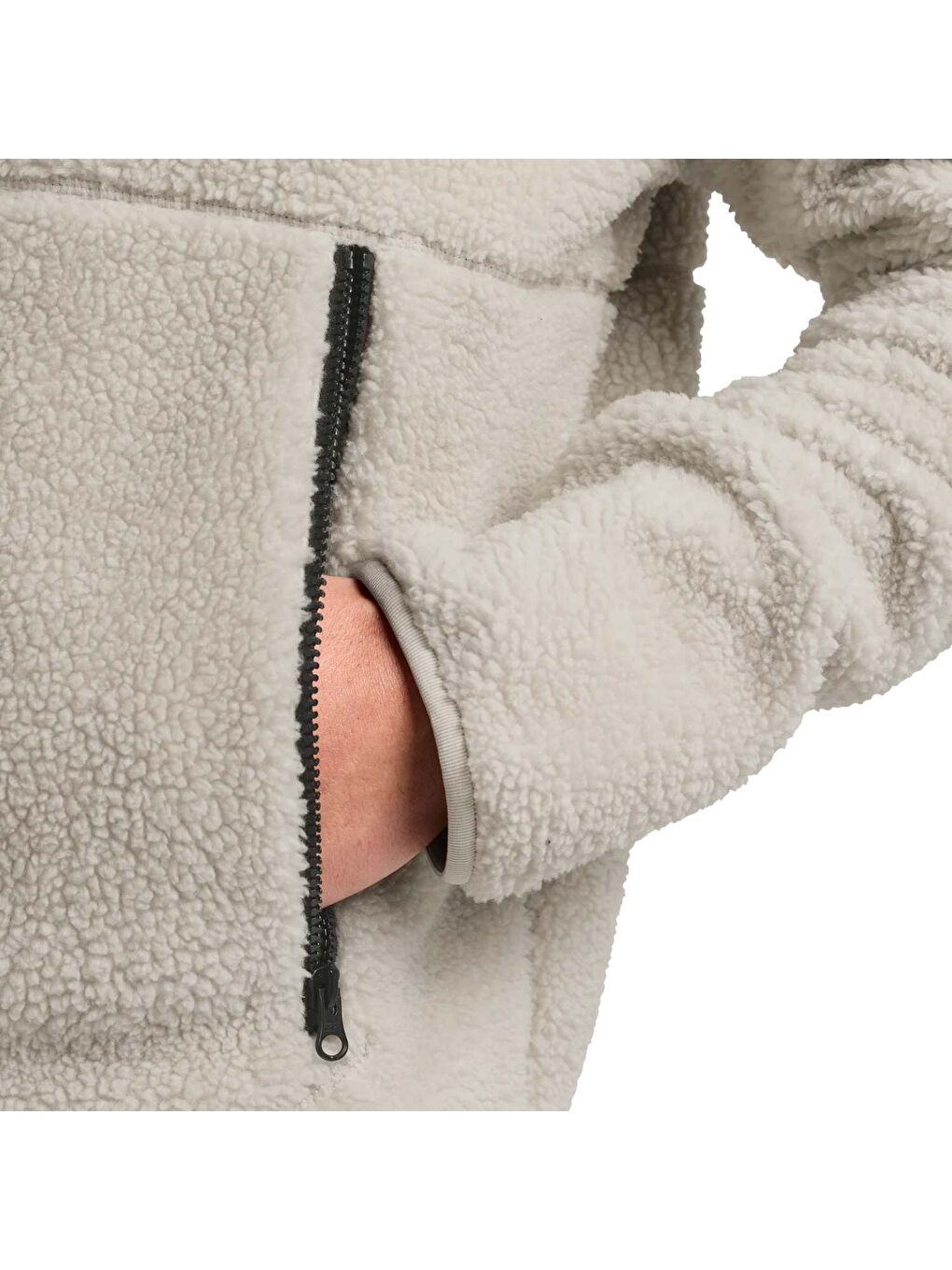 Ekru Stone Lite Outdoor Erkek Pelüş Fermuarlı Sweatshirt-1