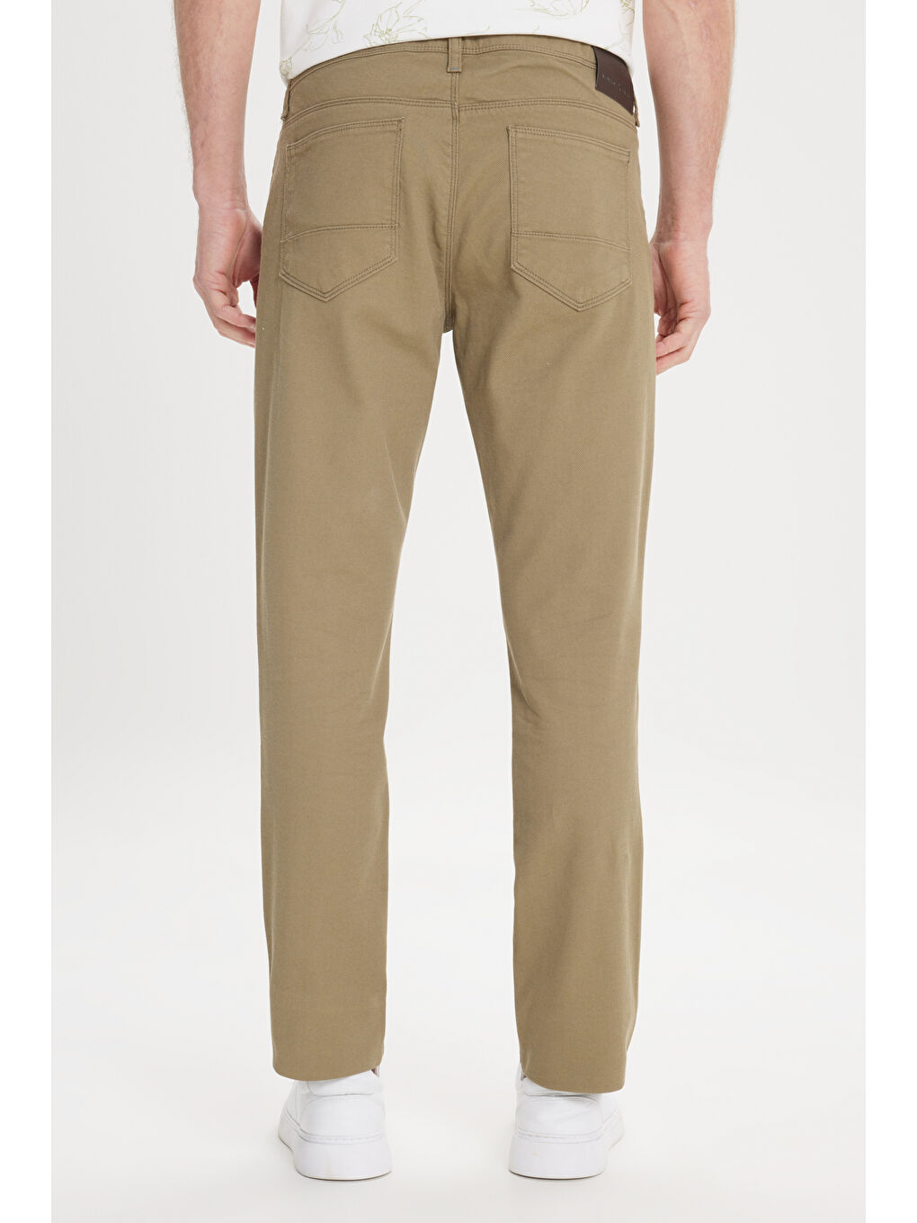 Erkek Yeşil Slim Fit Dar Kesim 5 Cep Armürlü Esnek Pantolon-5