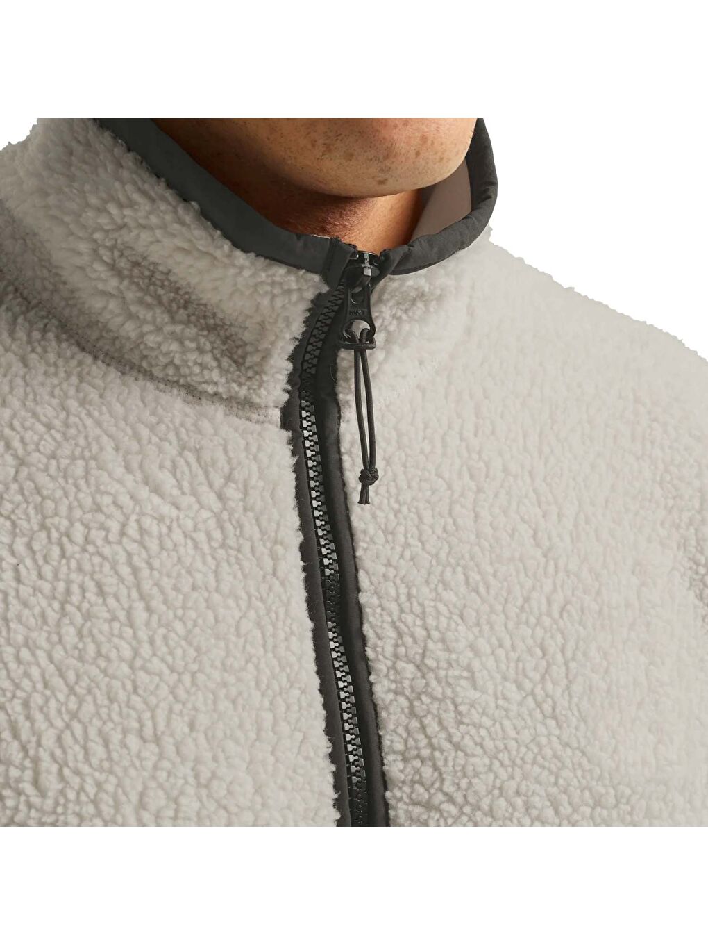 Ekru Stone Lite Outdoor Erkek Pelüş Fermuarlı Sweatshirt-2
