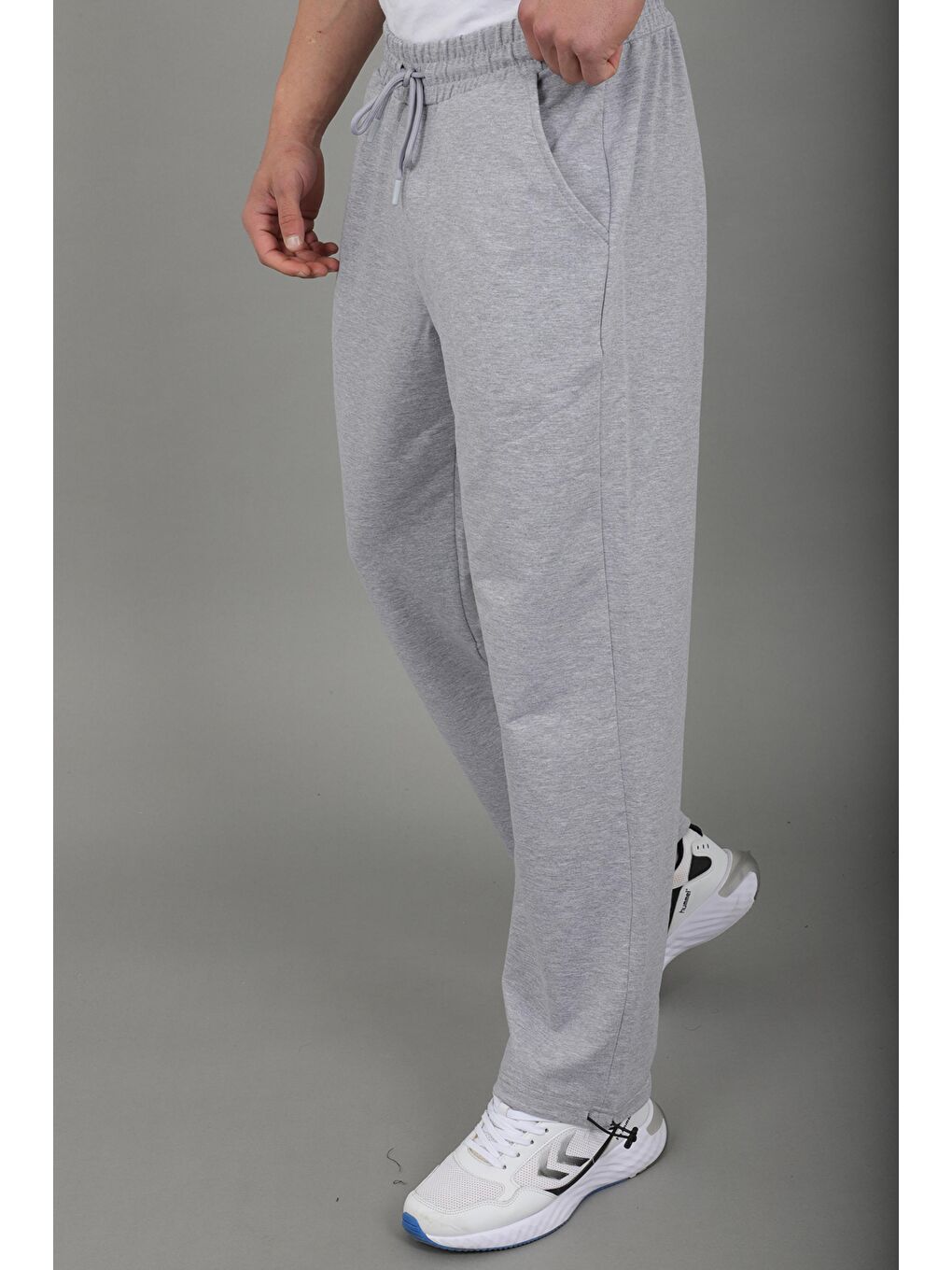 Gri Düz 2 İp Baggy Eşofman Altı SPR_70135-3