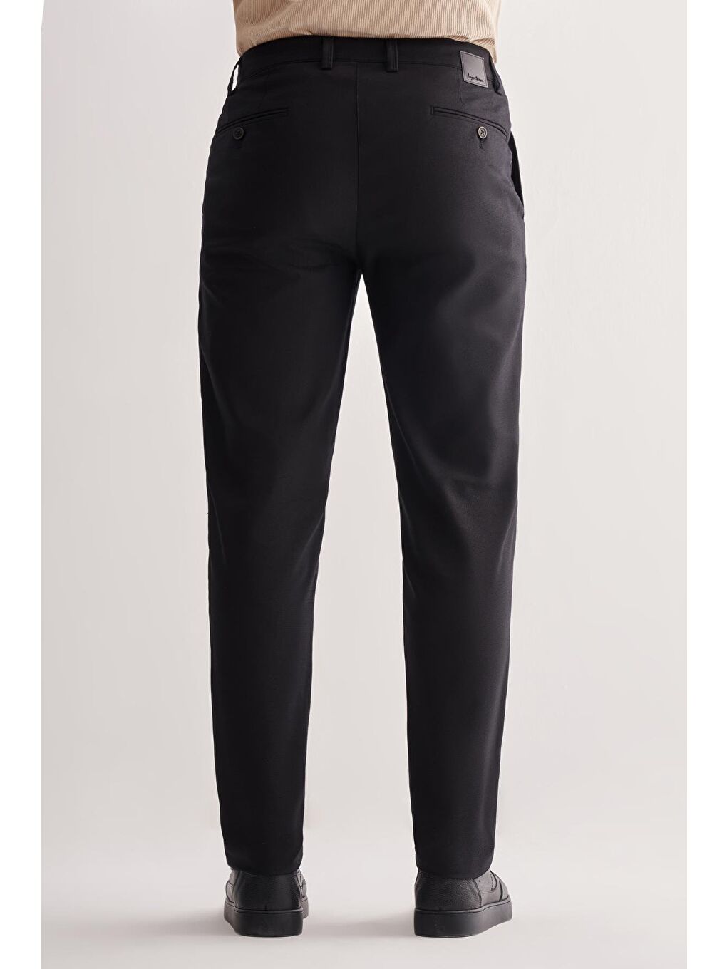 Siyah Yan Cep Düz Paça Pamuklu Comfort Fit Chino Casual Pantolon 1003255166-3