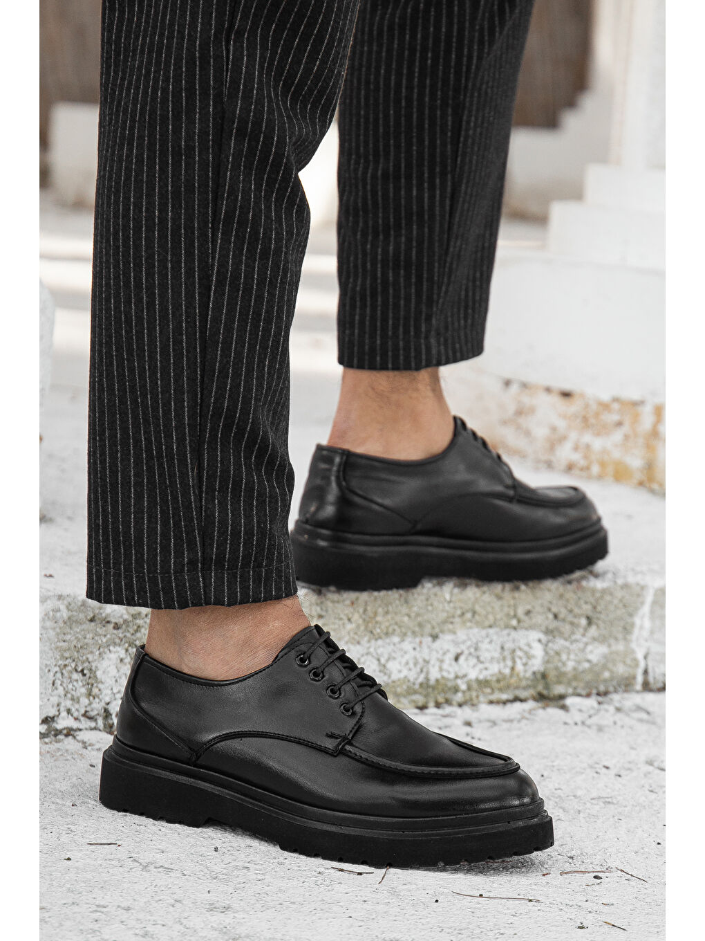 Siyah D0181 Günlük Ortopedik Erkek Klasik Ayakkabı