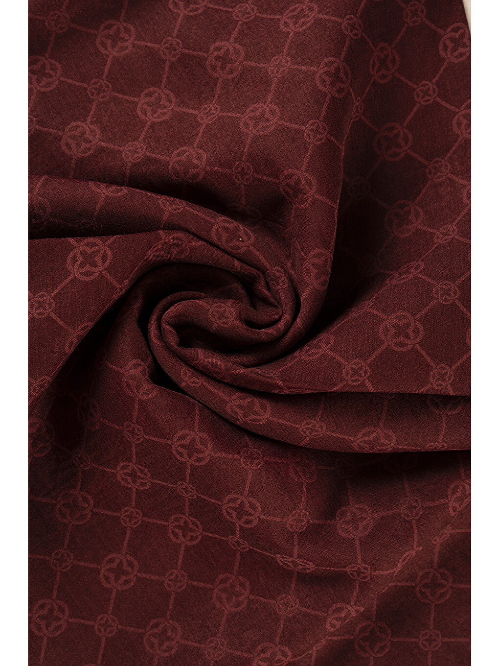 Bordo 75X190 CM Elegance Monogram Şal-1