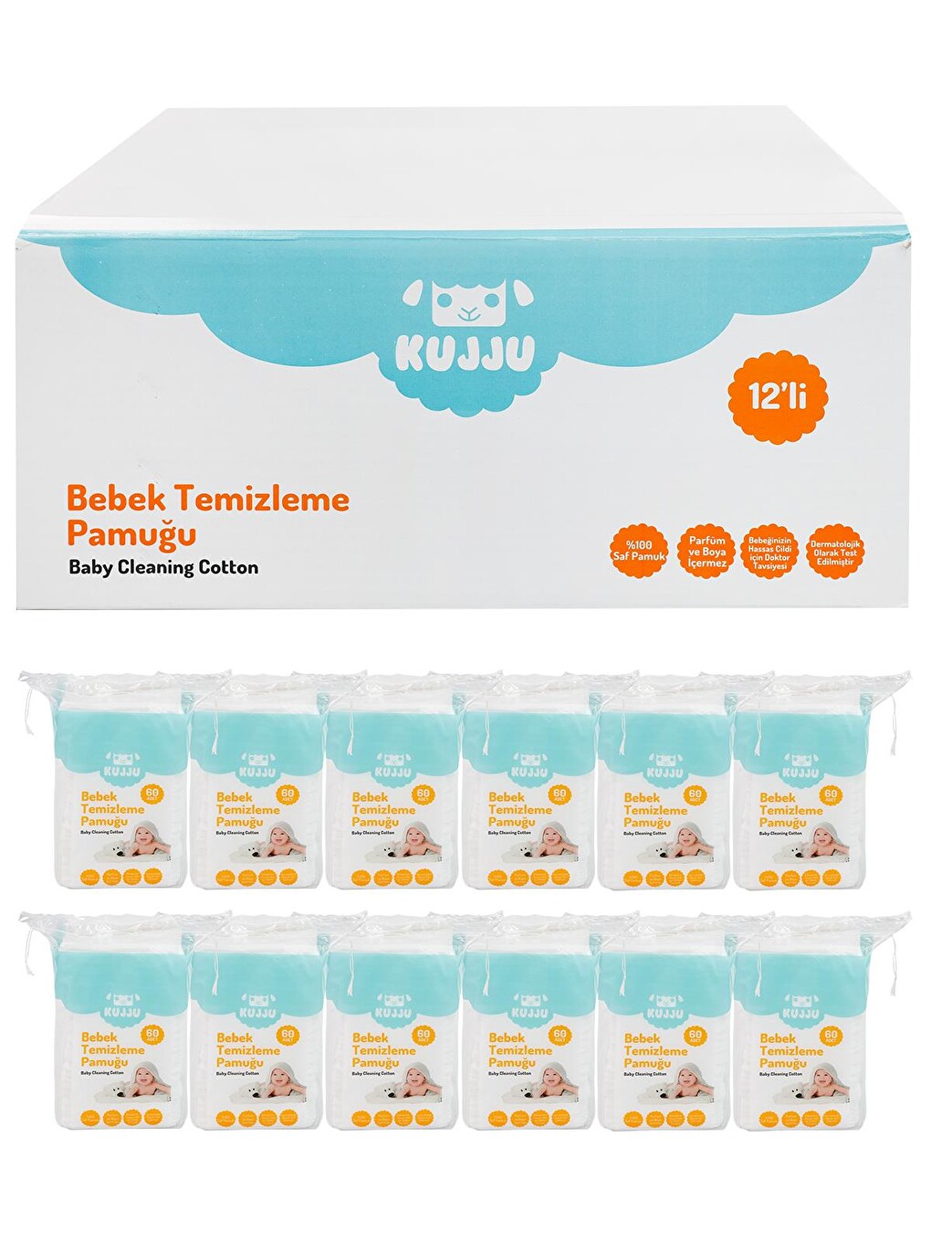 Bebek Temizleme Pamuğu 12x60 Adet - Standart
