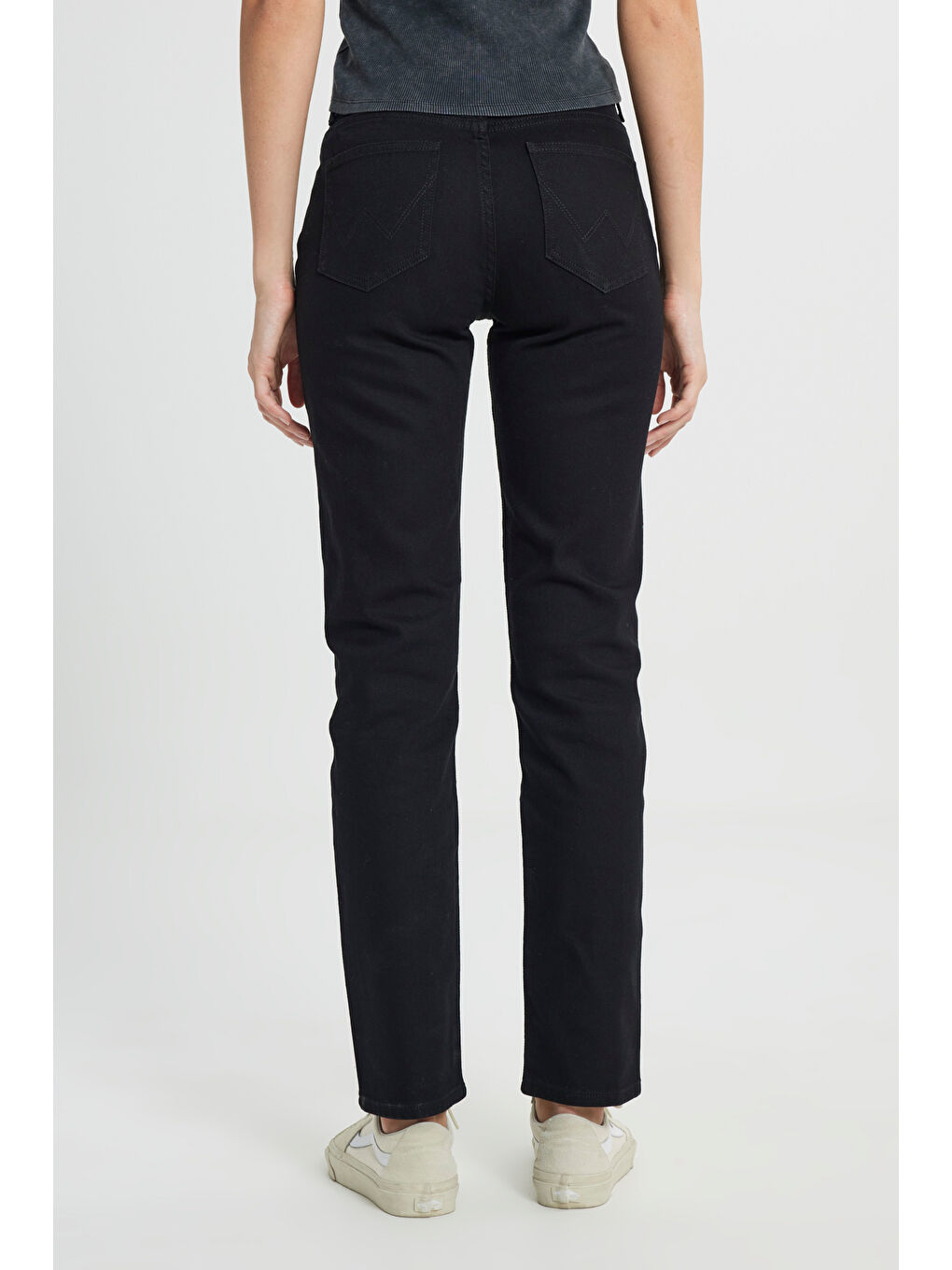 Straight Fit Düz Kesim Yüksek Bel Düz Paça Siyah Jean Jean Pantolon-3