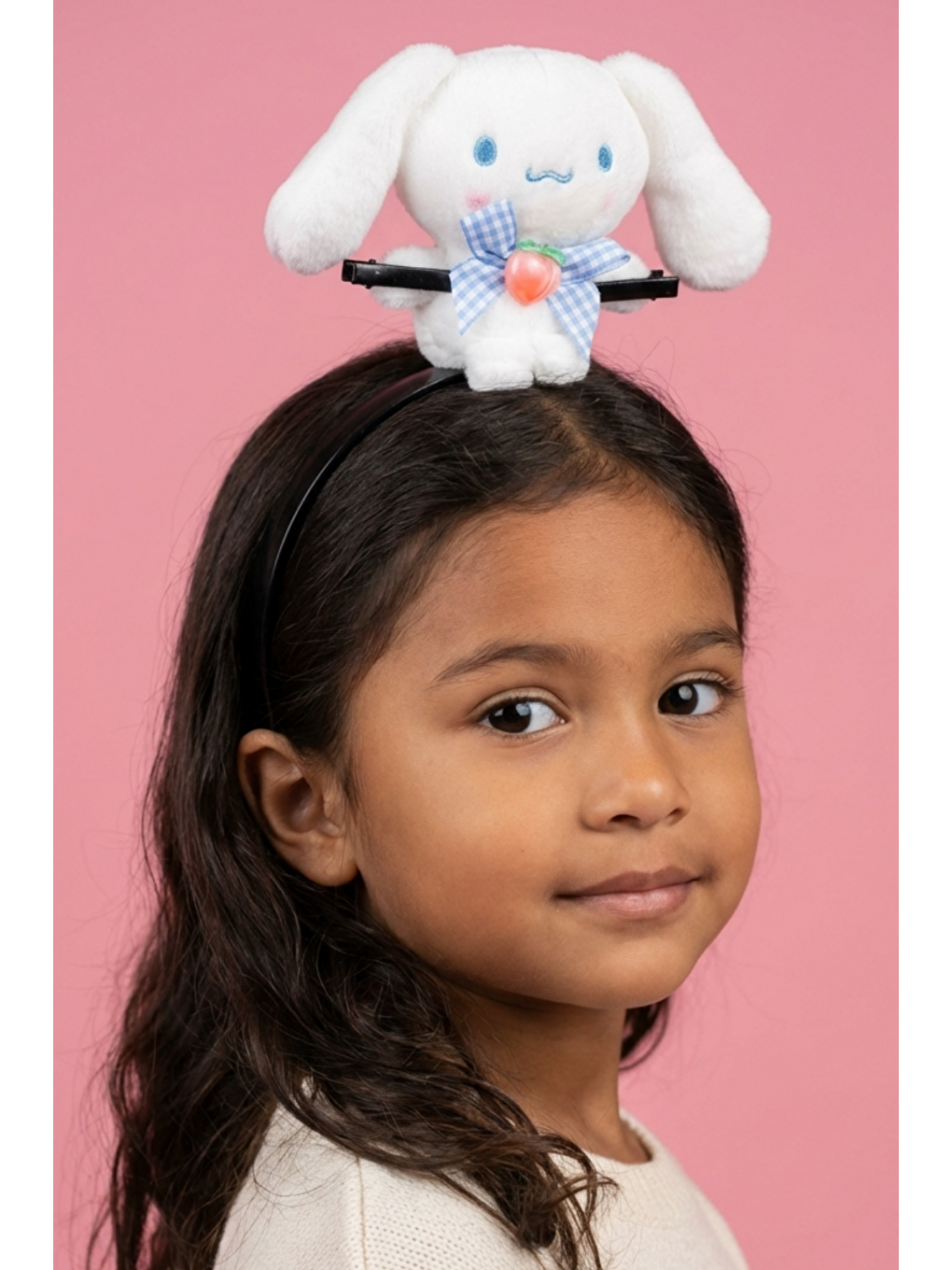 Fiyonklu Köpek Figürlü Beyaz Çocuk Taç-1