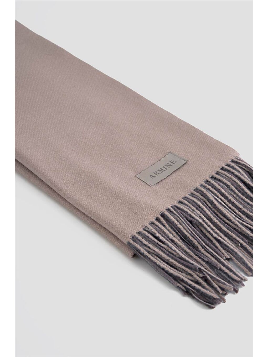 Bej Püsküllü Akrilik Atkı Açık Vizon-1