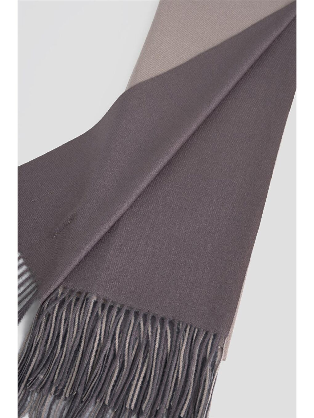 Bej Püsküllü Akrilik Atkı Açık Vizon-2