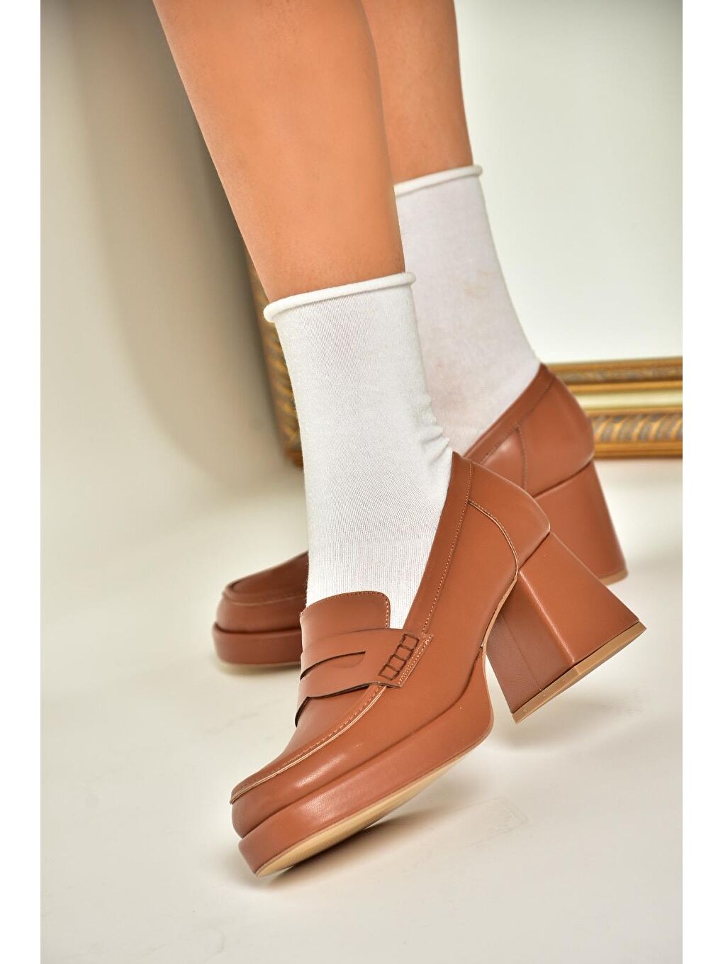 Kahverengi T5690137 Taba Kadın Topuklu Ayakkabı-1